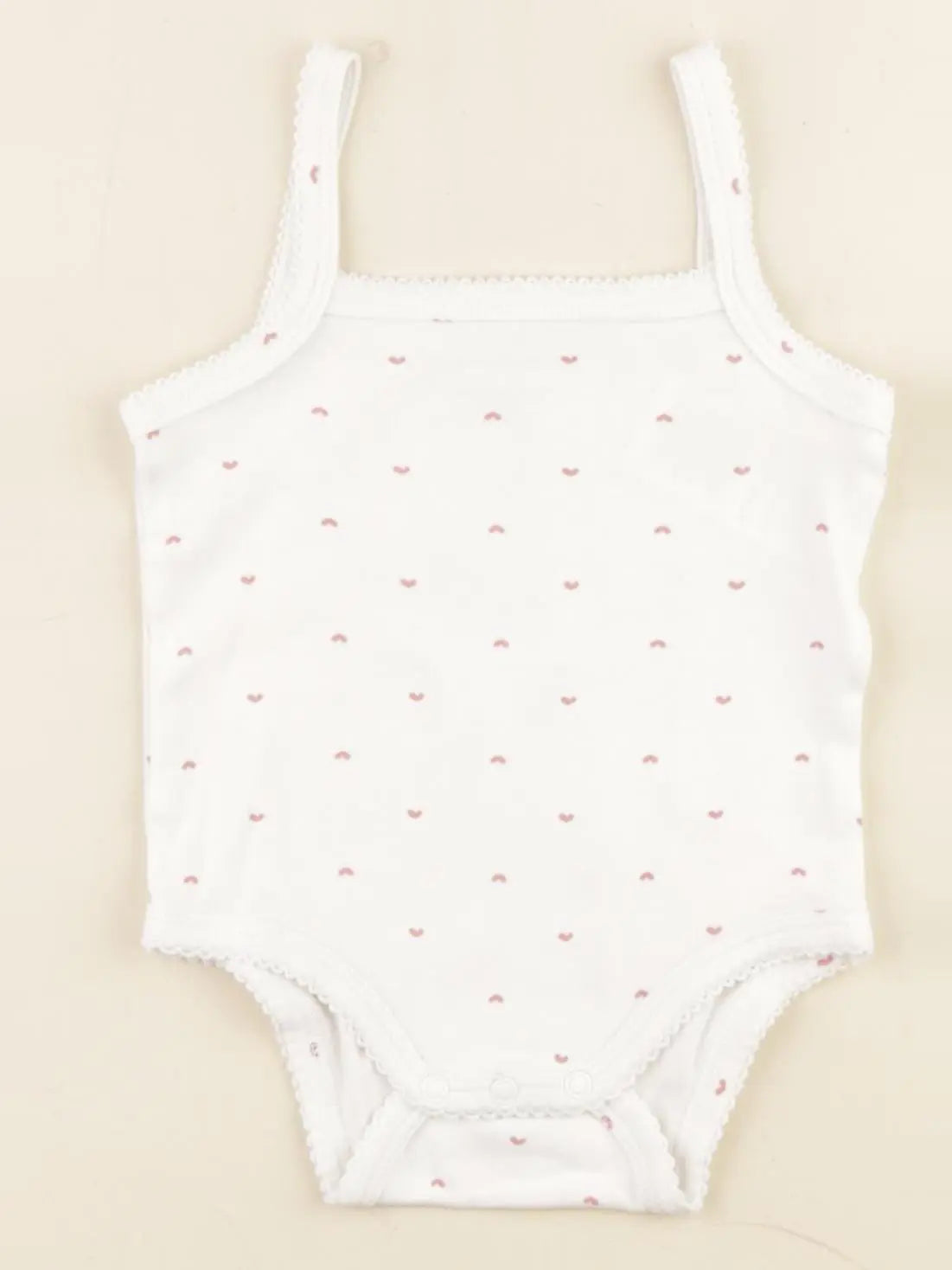 Vertbaudet - body blanc, rose - 6 mois
