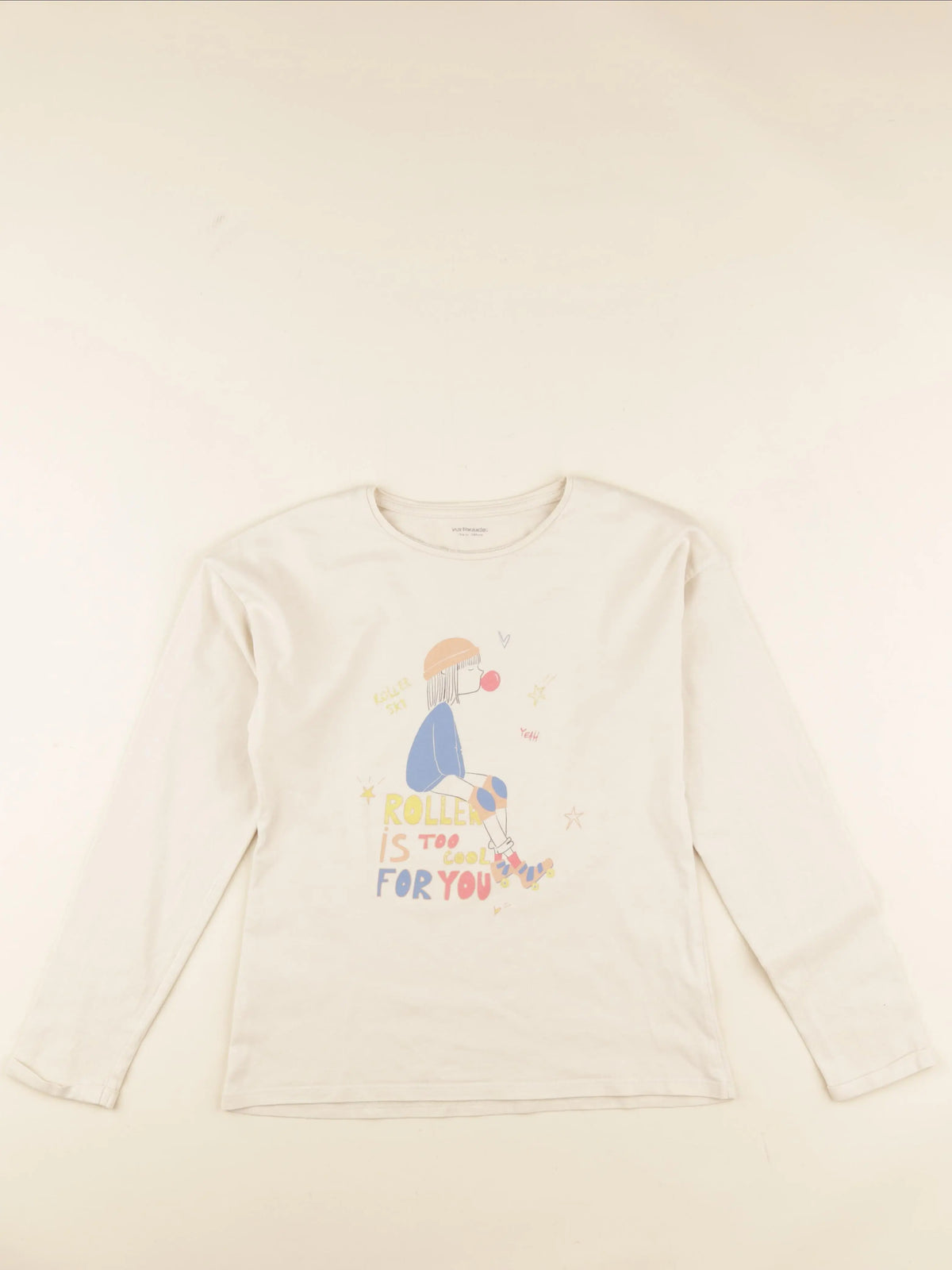 Vertbaudet - tee-shirt beige - 10 ans