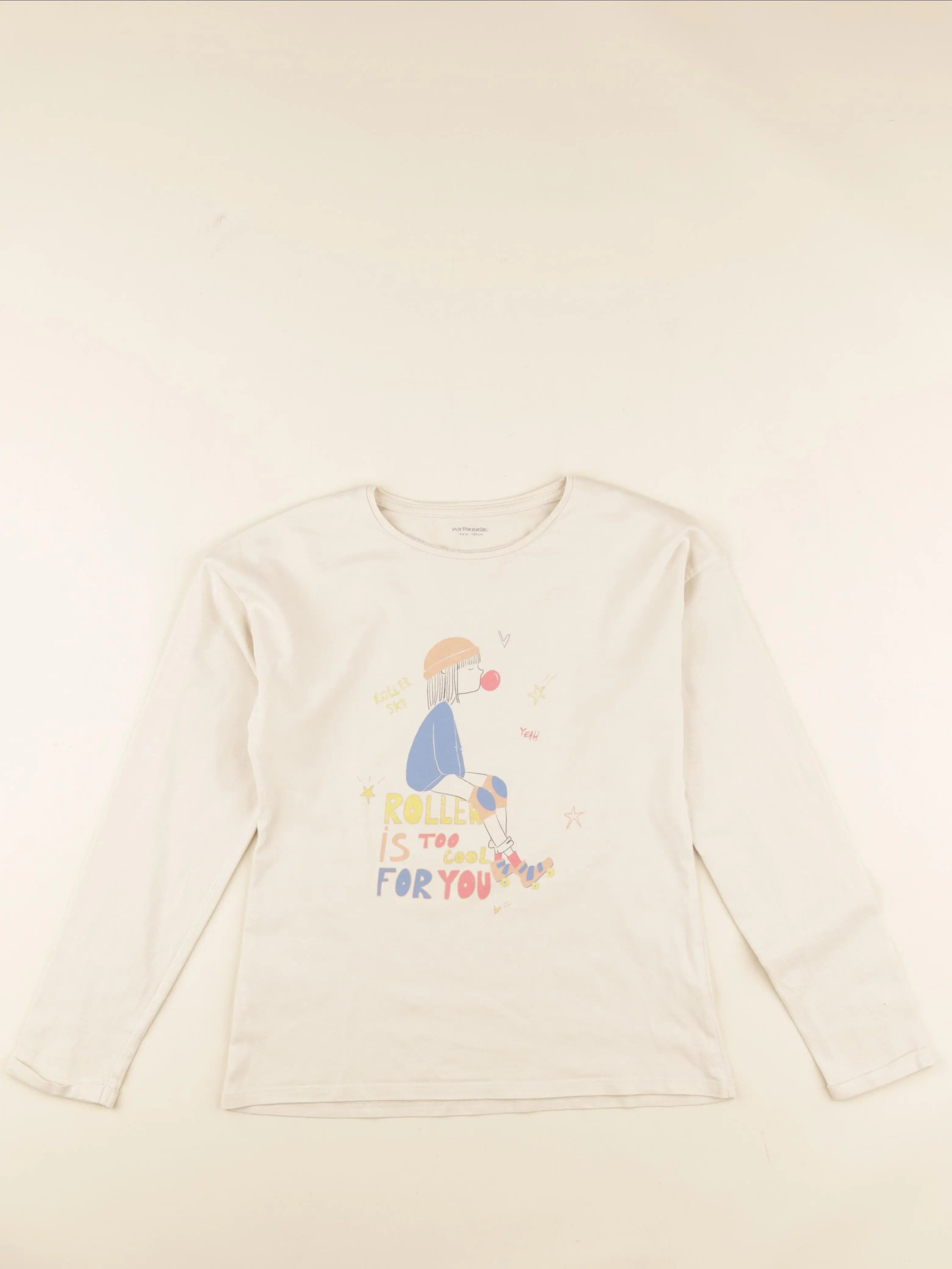 Vertbaudet - tee-shirt beige - 10 ans