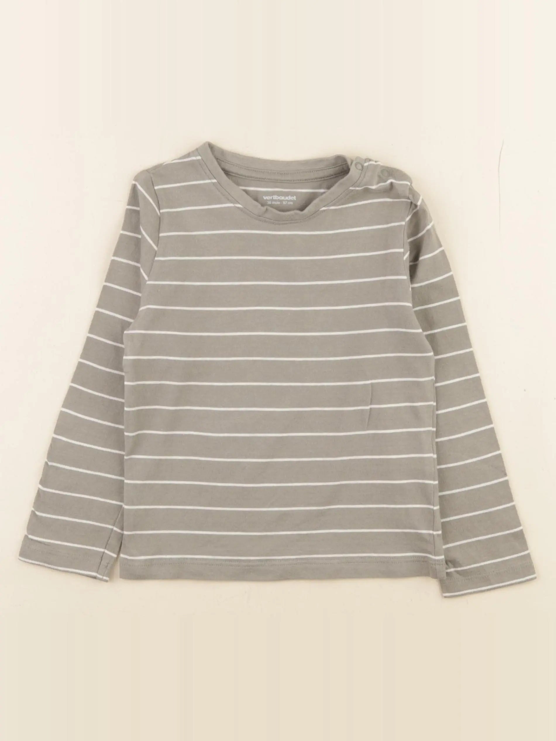 Vertbaudet - tee-shirt vert, blanc - 36 mois
