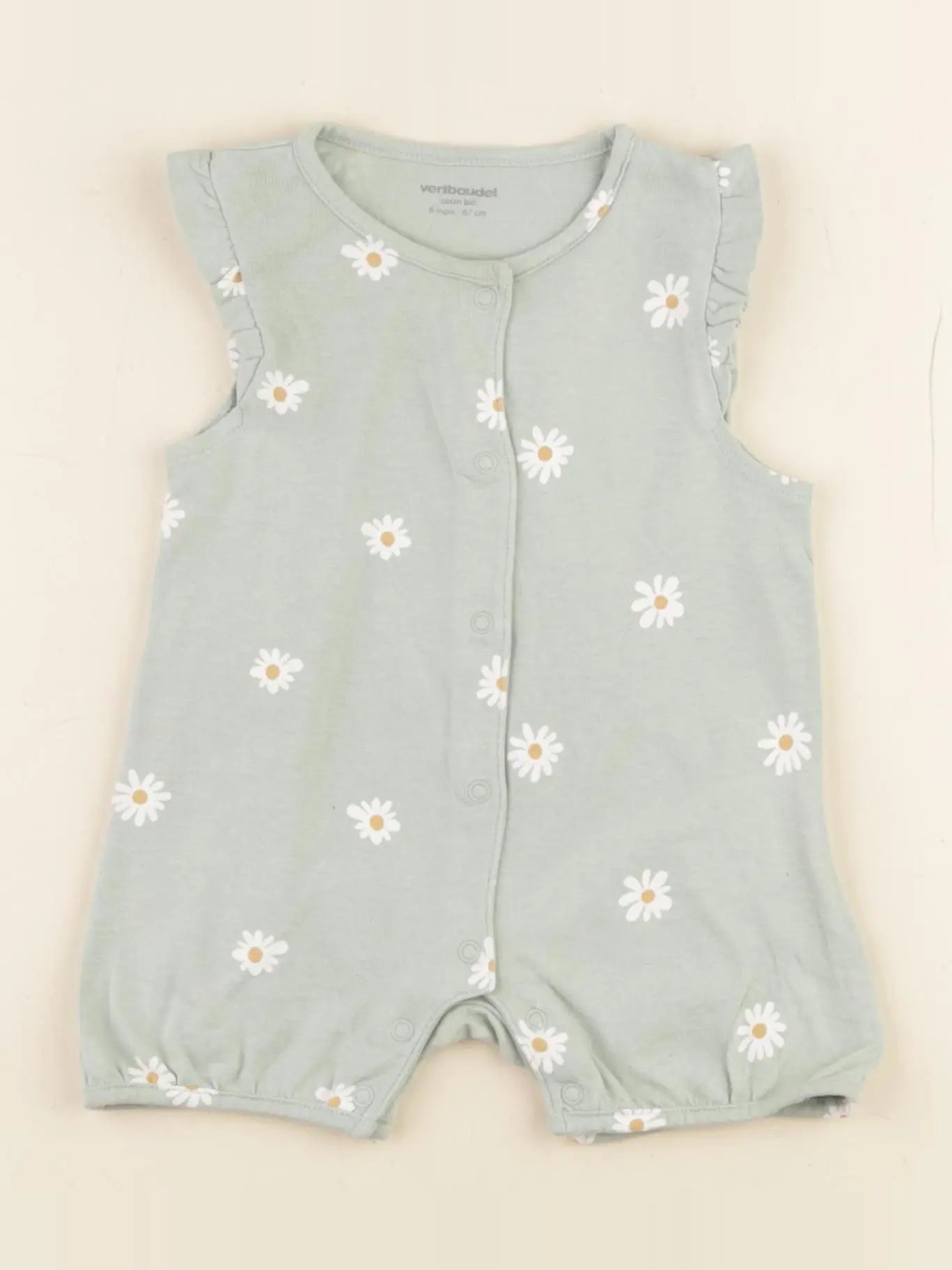 Vertbaudet - pyjama coton vert - 6 mois