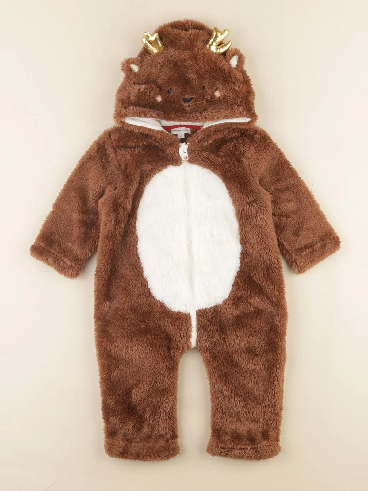 Vertbaudet - sur-pyjama coton marron - 12 mois