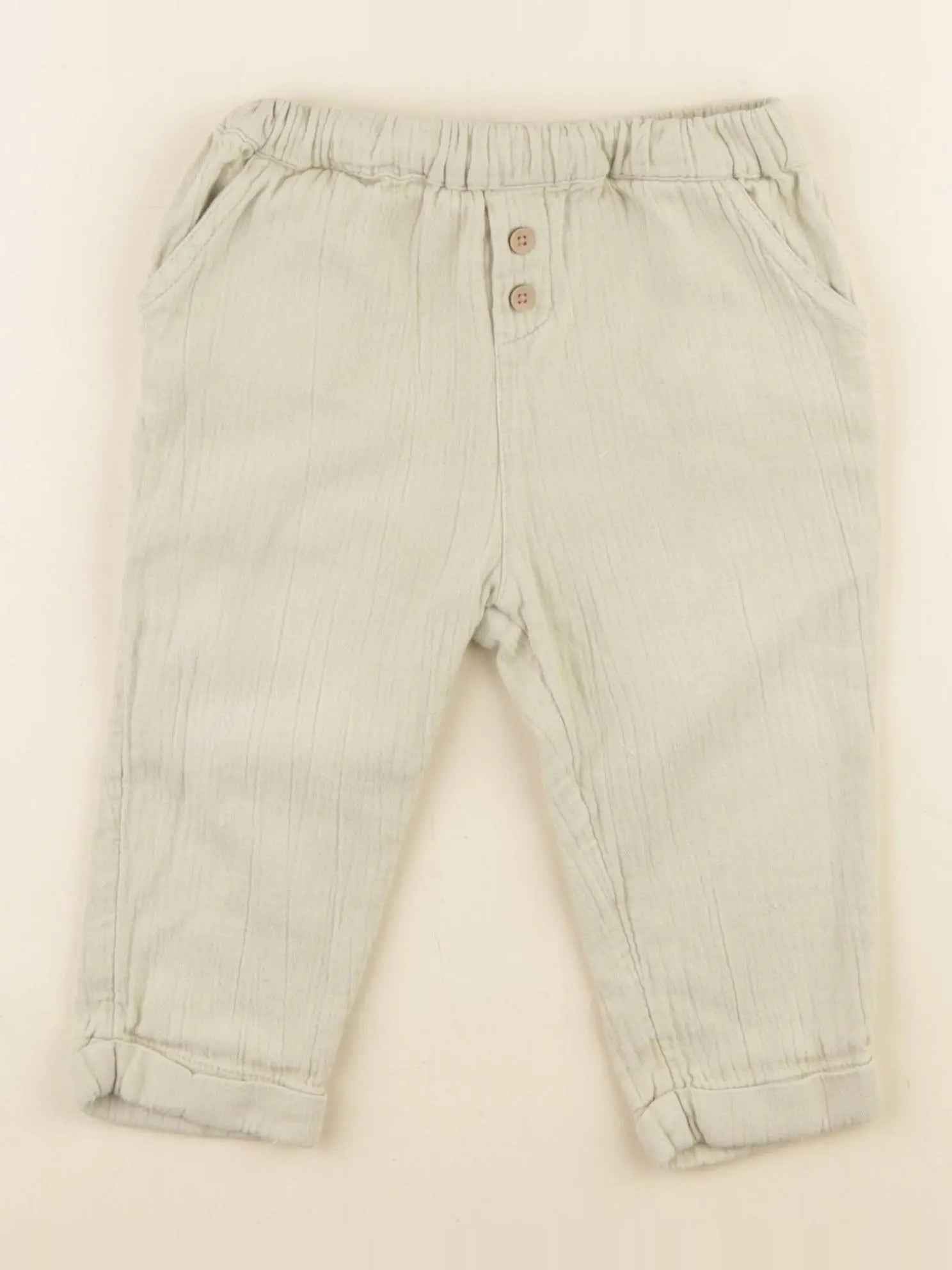 Vertbaudet - pantalon vert - 18 mois