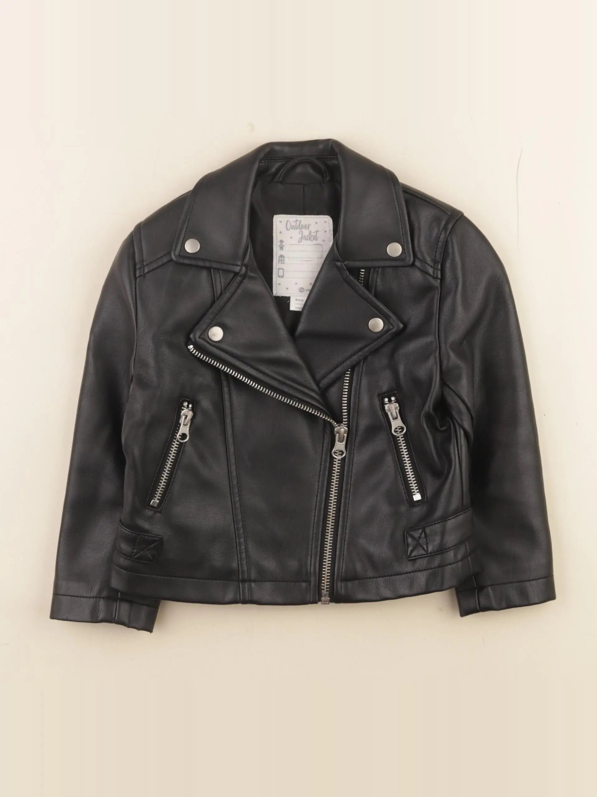 Vertbaudet - veste simili cuir noir - 3 ans