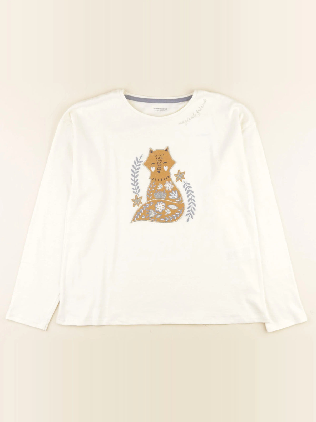 Vertbaudet - tee-shirt beige - 12 ans