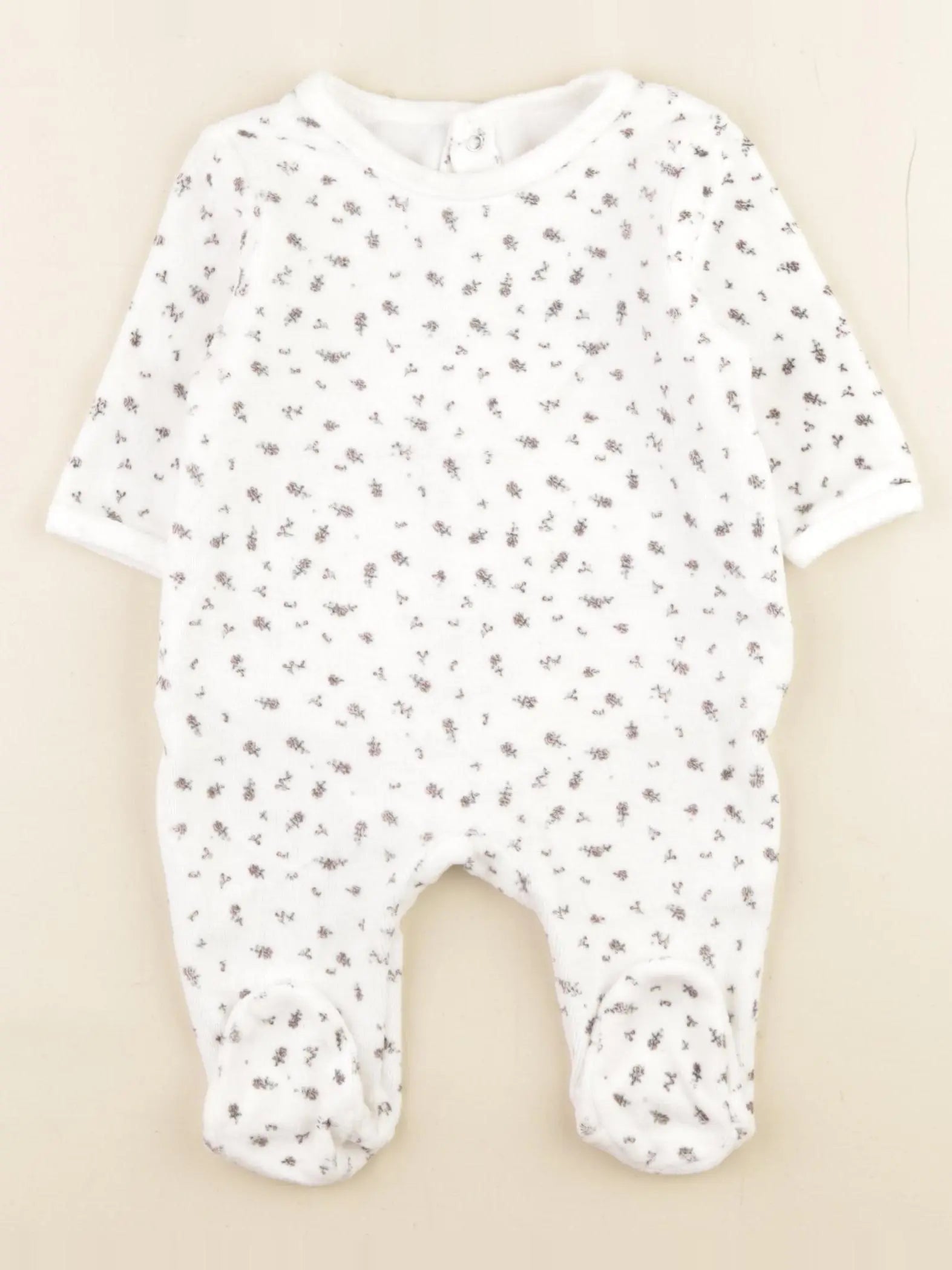 Vertbaudet - pyjama velours blanc - 3 mois