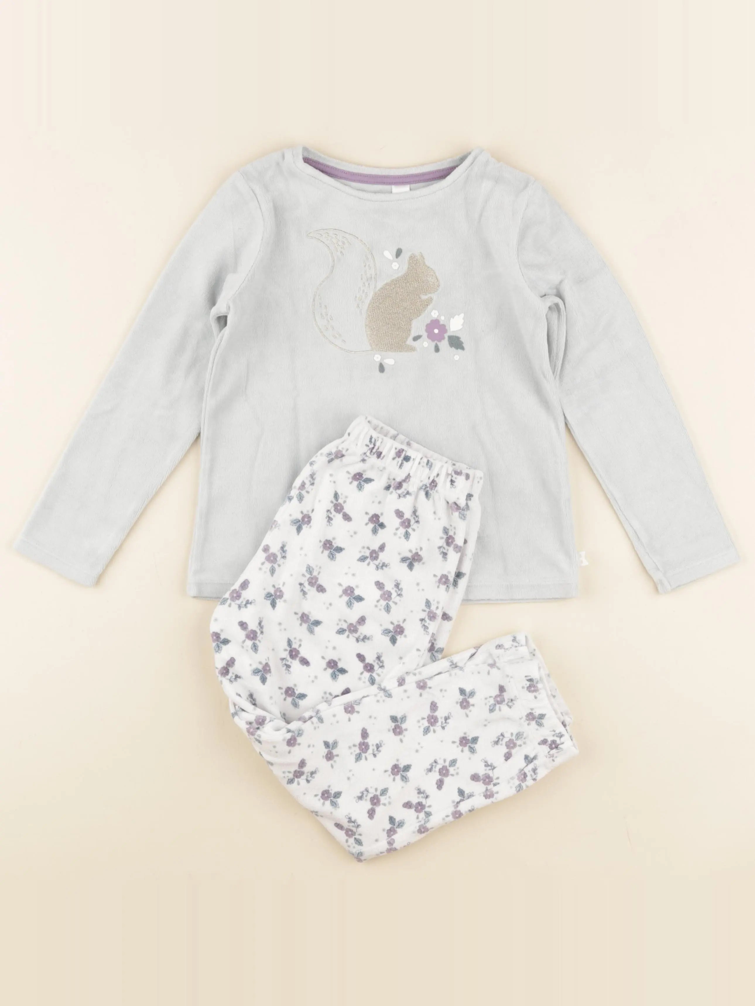 Okaidi - pyjama velours multicolore - 4 ans