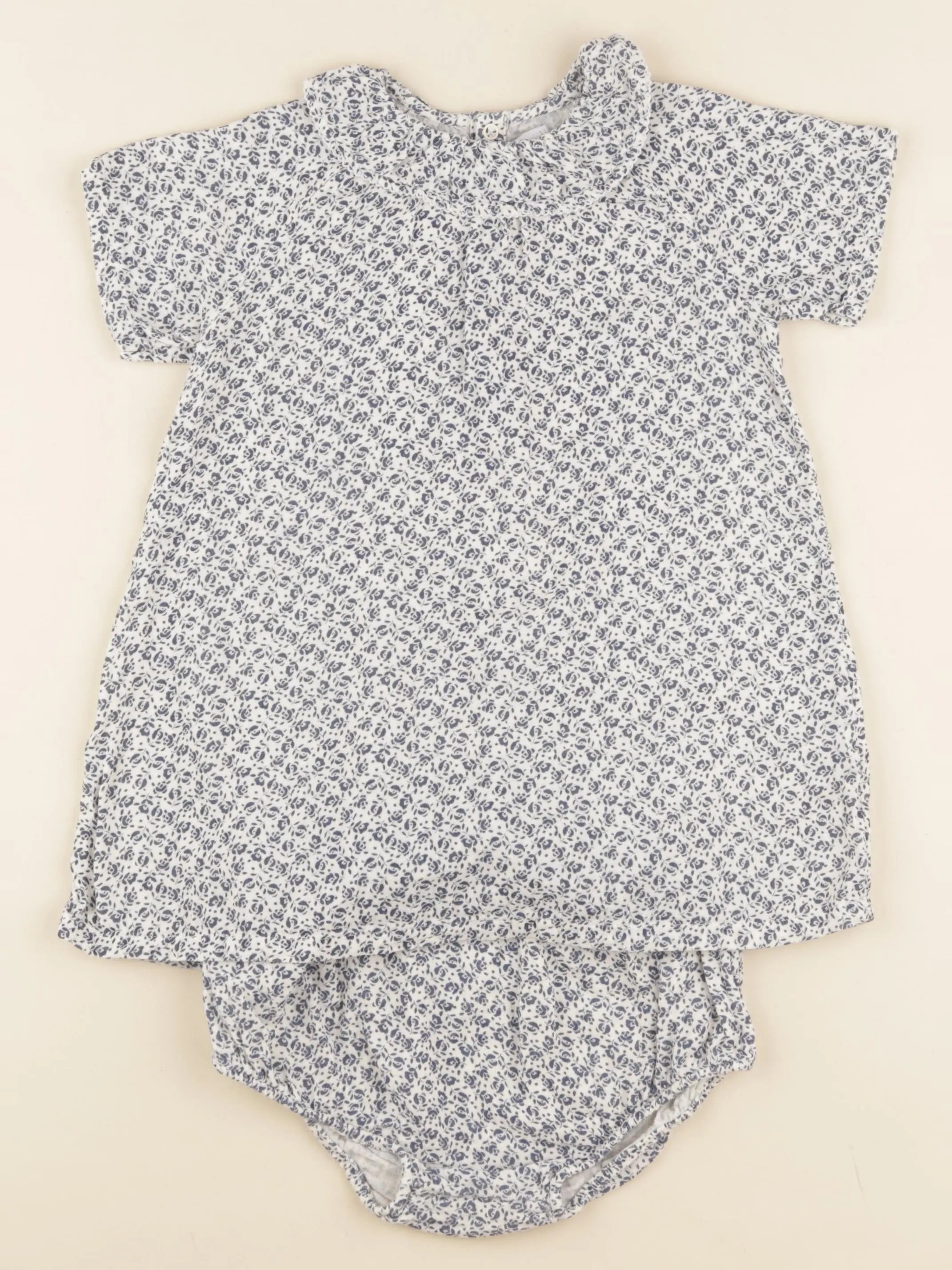 Petit Bateau - robe bleu - 36 mois