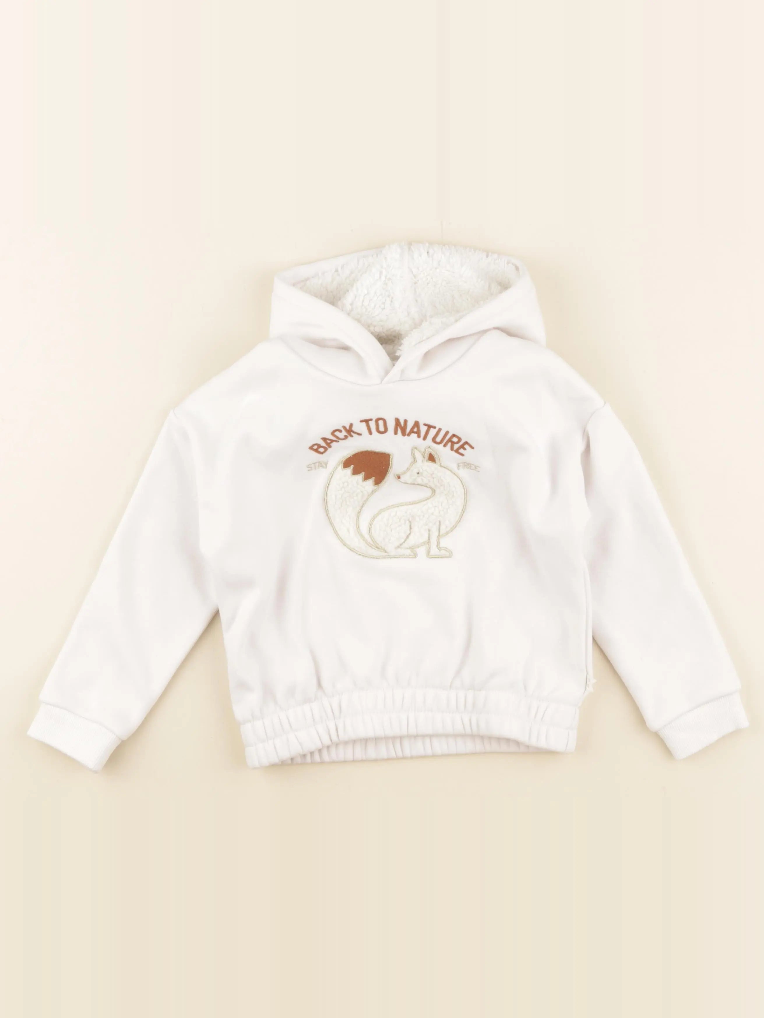 Okaidi - sweat blanc, or - 4 ans