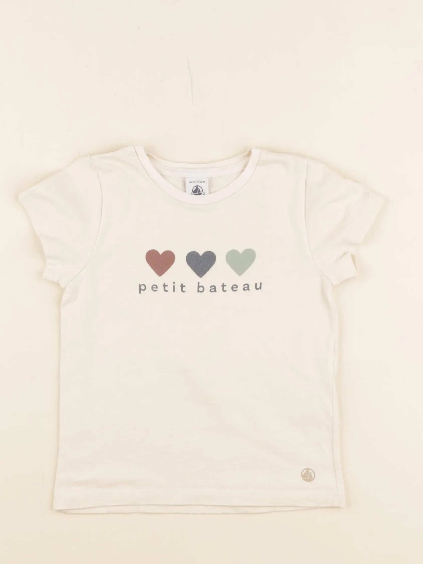 Petit Bateau - tee-shirt beige - 4 ans