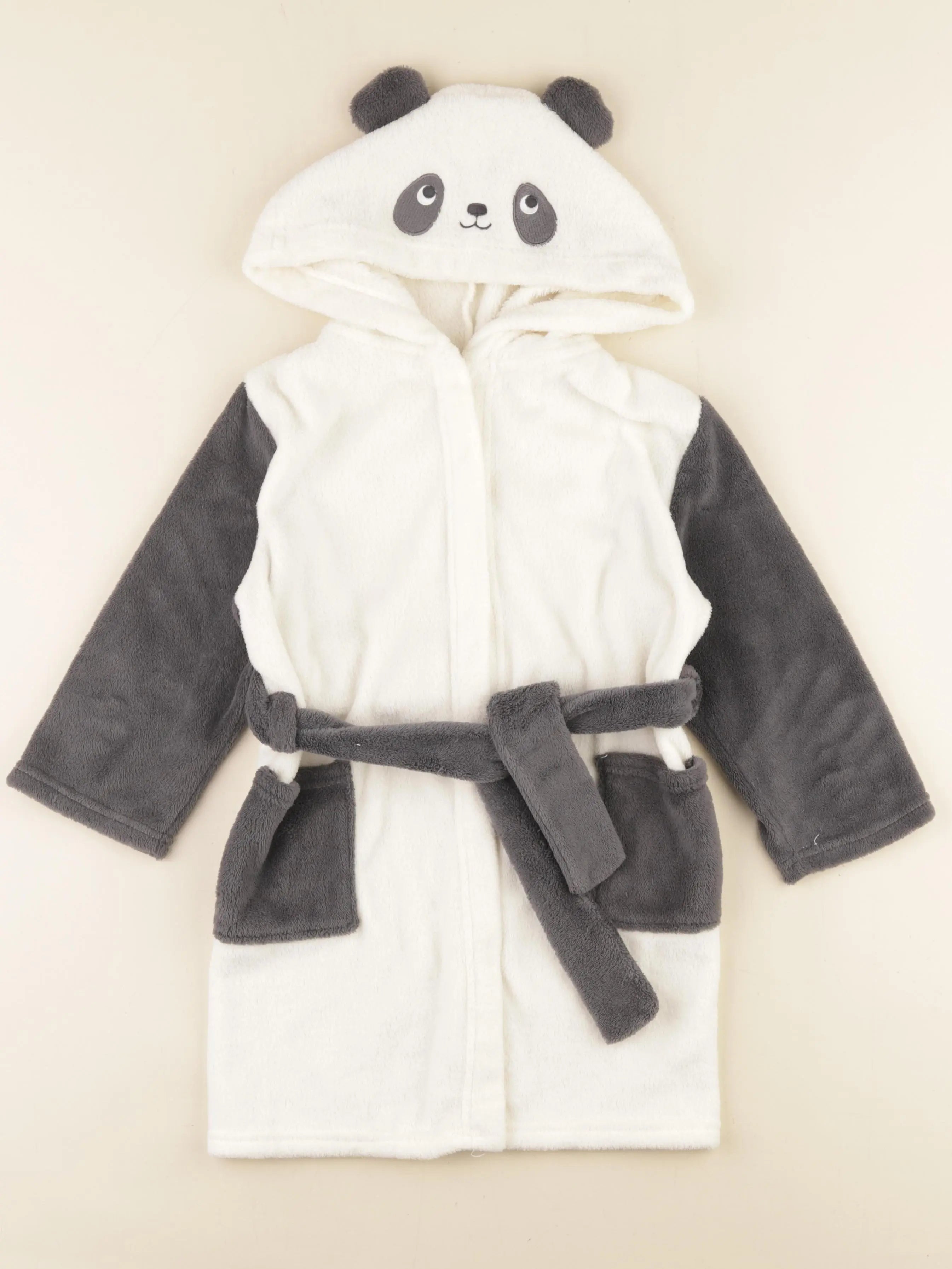 H&M - robe de chambre gris, blanc - 2/4 ans