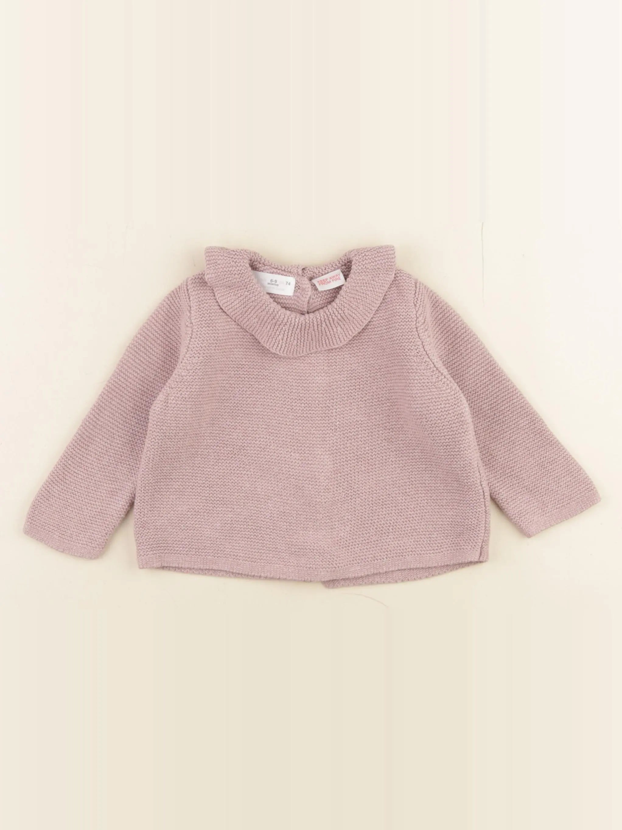 Zara - pull rose - 6/9 mois