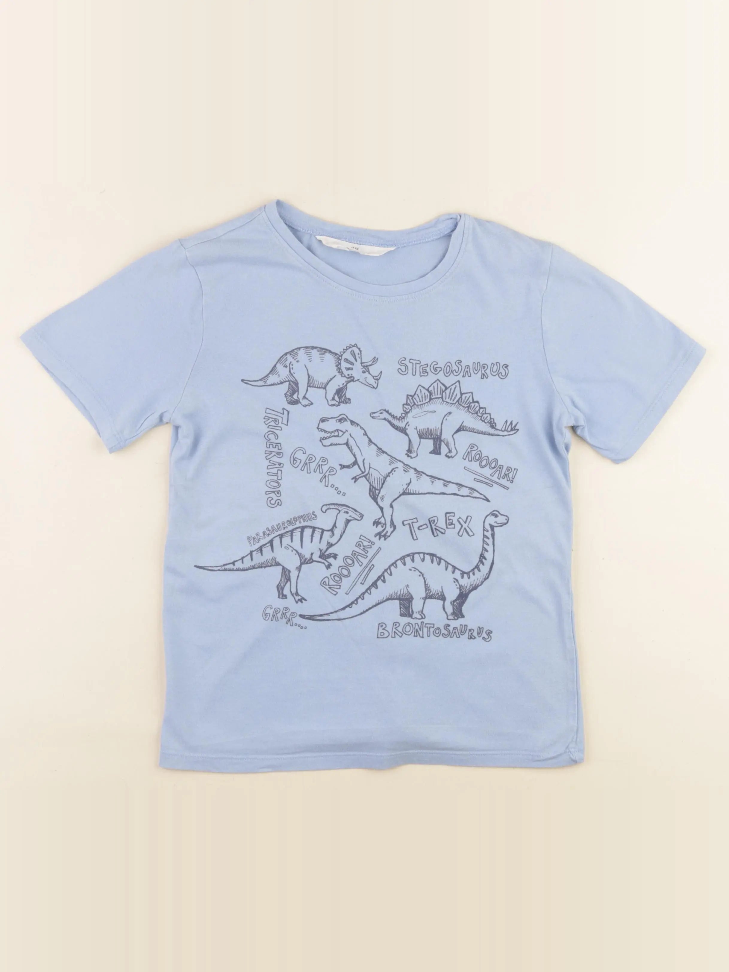H&M - tee-shirt bleu - 6/8 ans