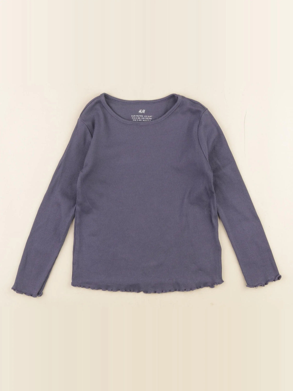 H&M - tee-shirt bleu - 2/4 ans