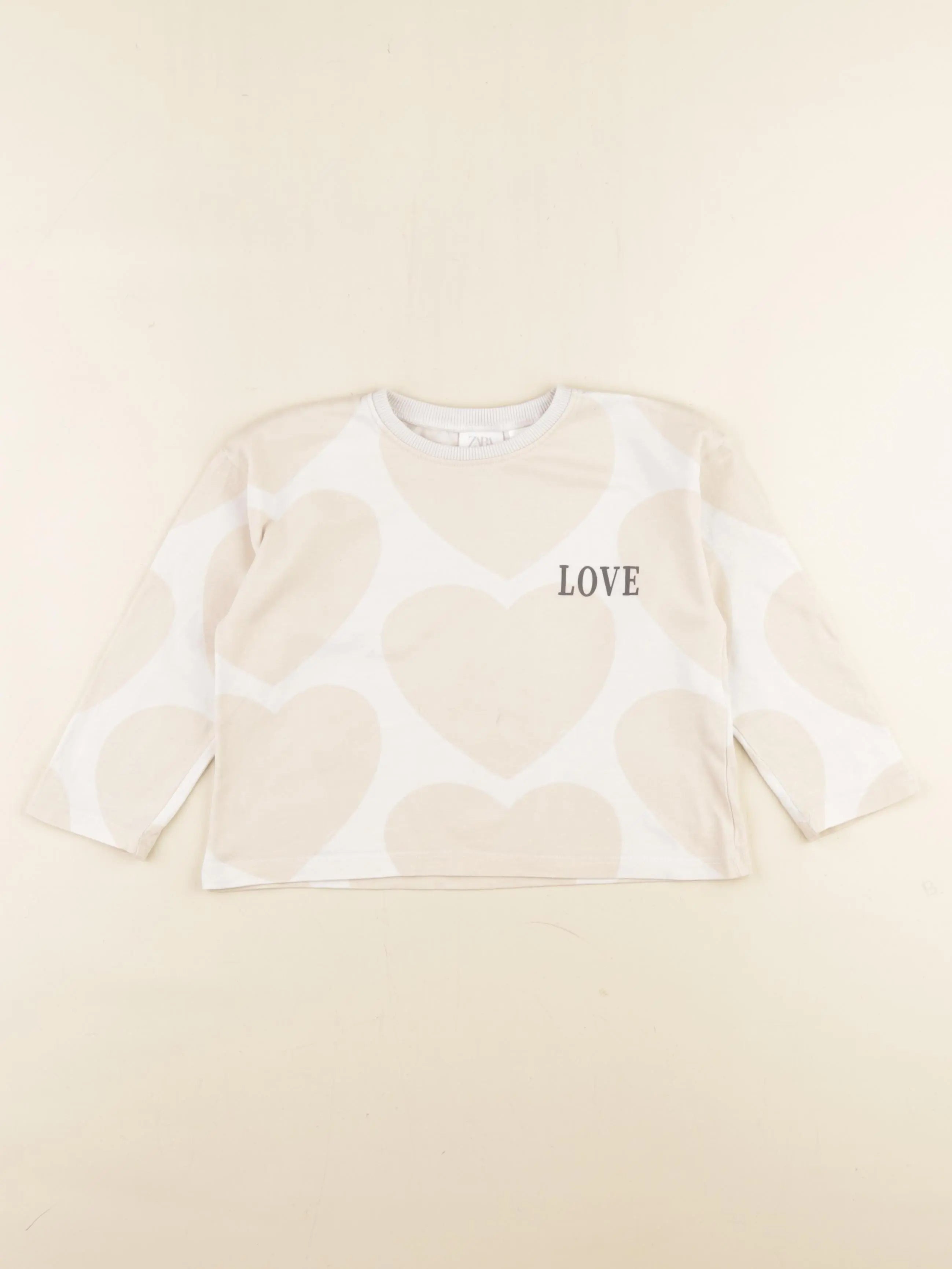 Zara - tee-shirt beige - 2/3 ans