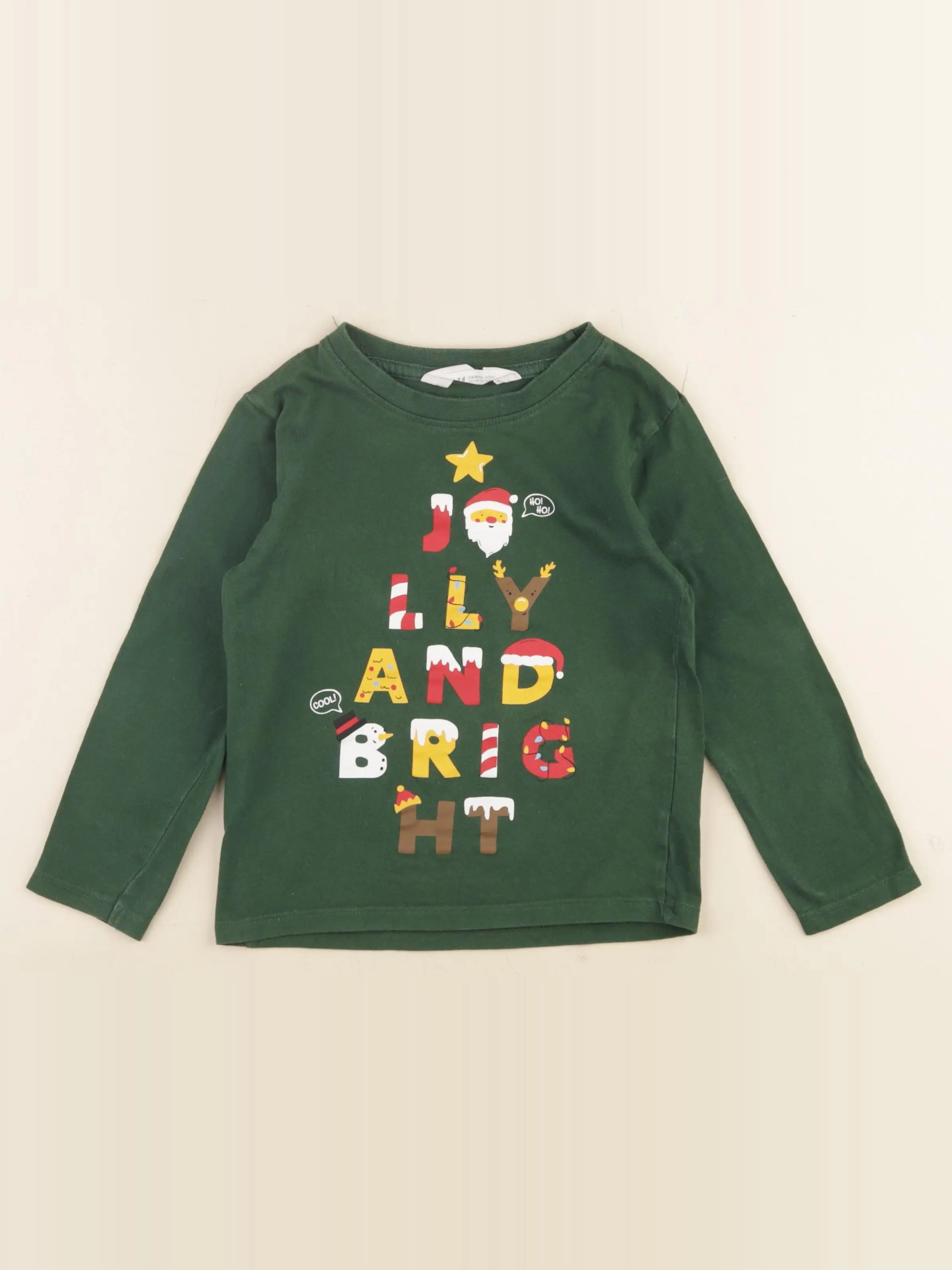 H&M - tee-shirt vert - 3/4 ans