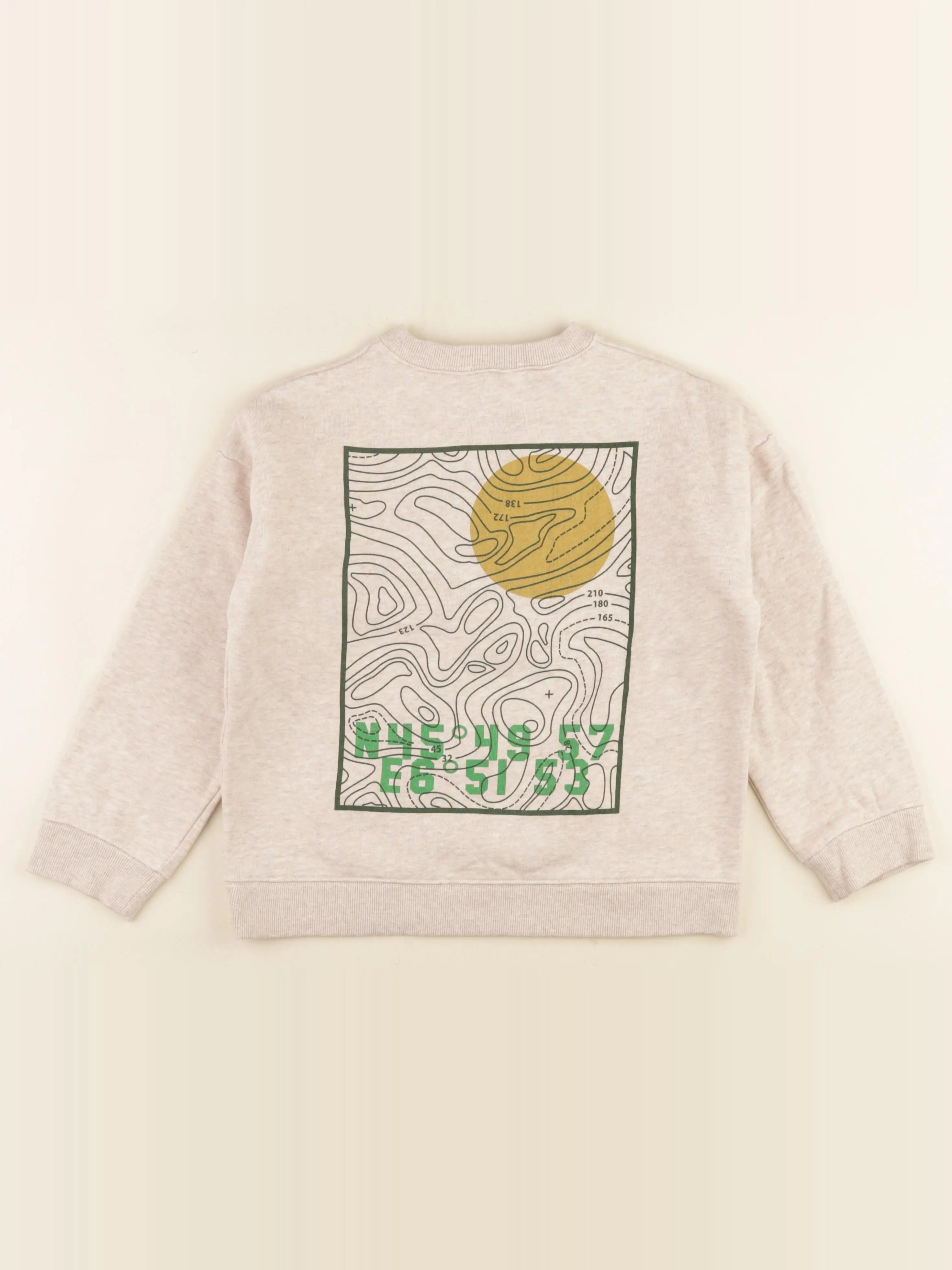 Monoprix - sweat beige - 8 ans