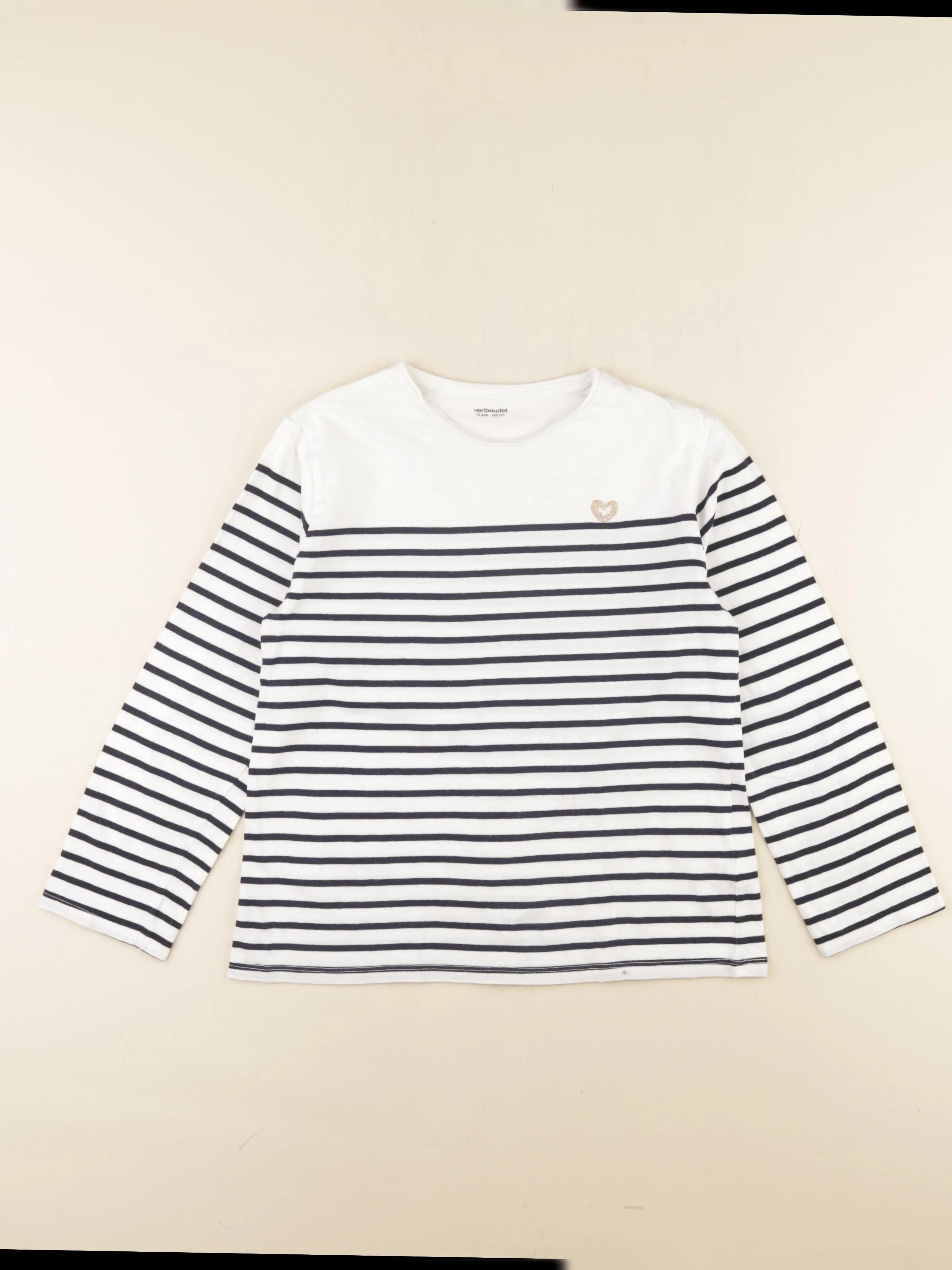 Vertbaudet - tee-shirt blanc, bleu - 12 ans