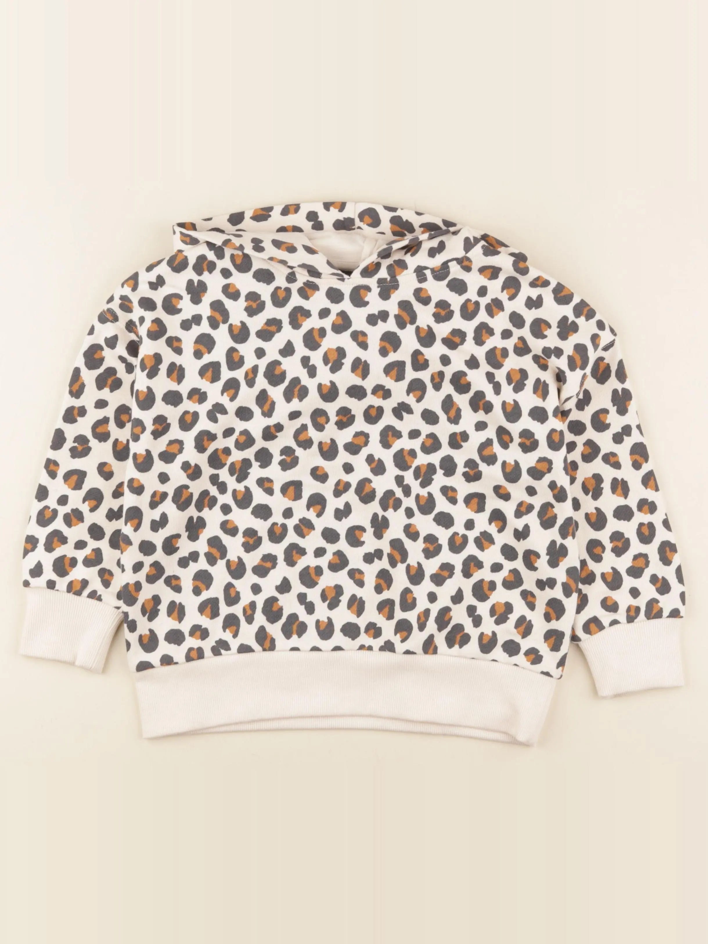 Monoprix - sweat marron, beige - 5 ans