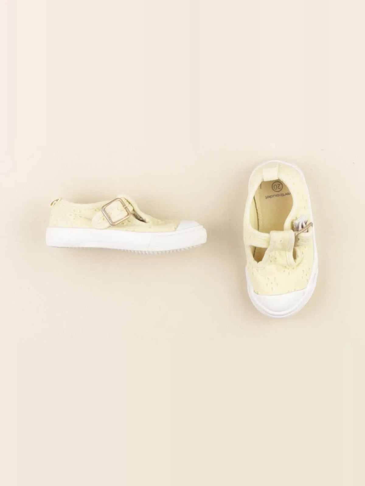 Vertbaudet - tennis élastiqué jaune - pointure 20