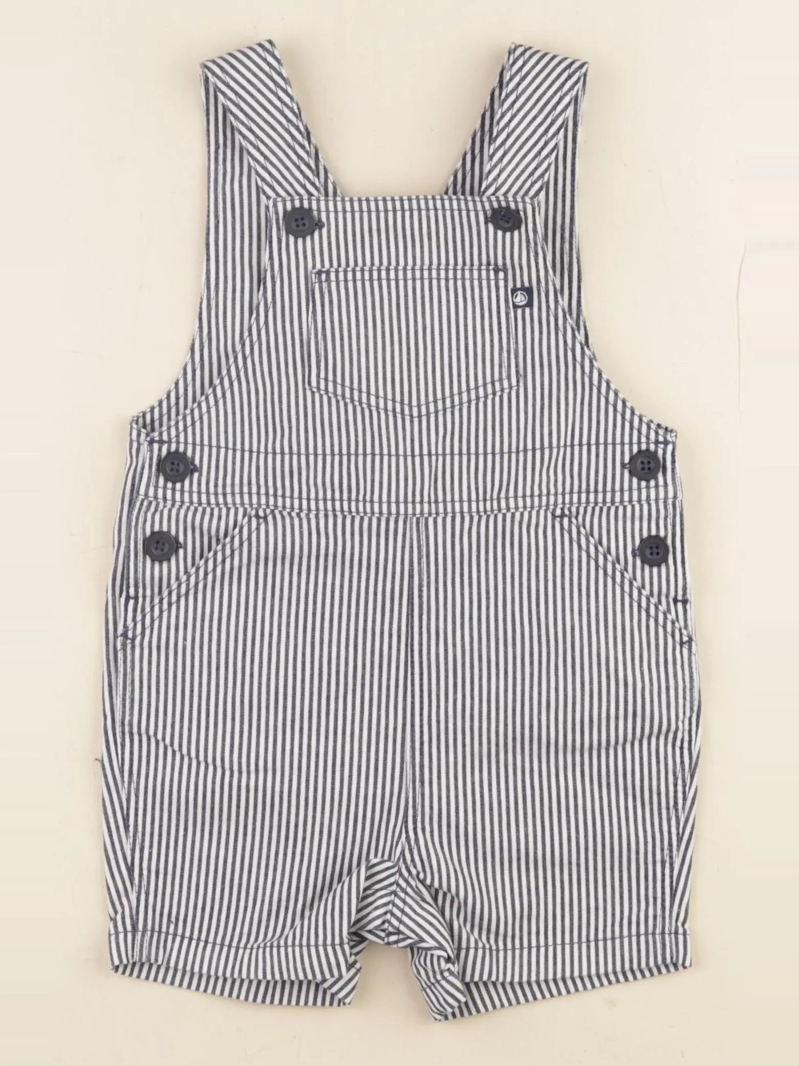 Petit Bateau - salopette blanc, bleu - 12 mois