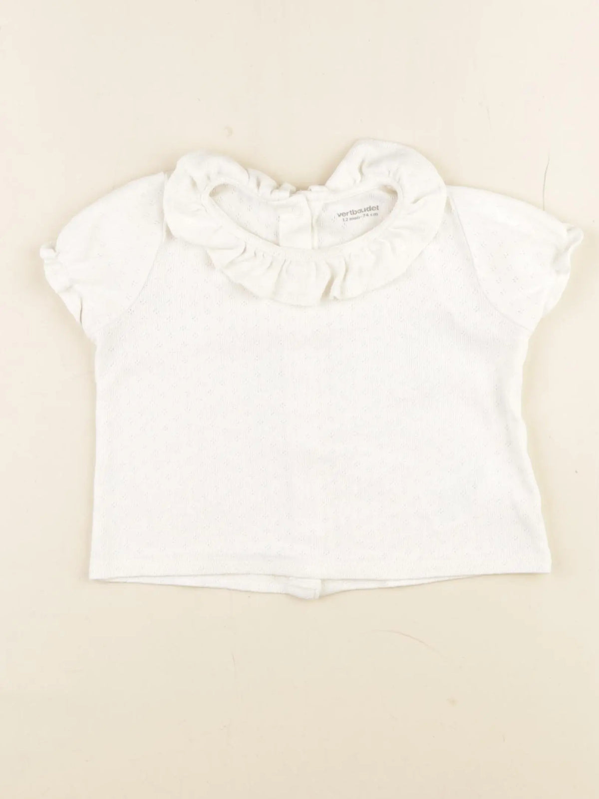 Vertbaudet - tee-shirt blanc - 12 mois