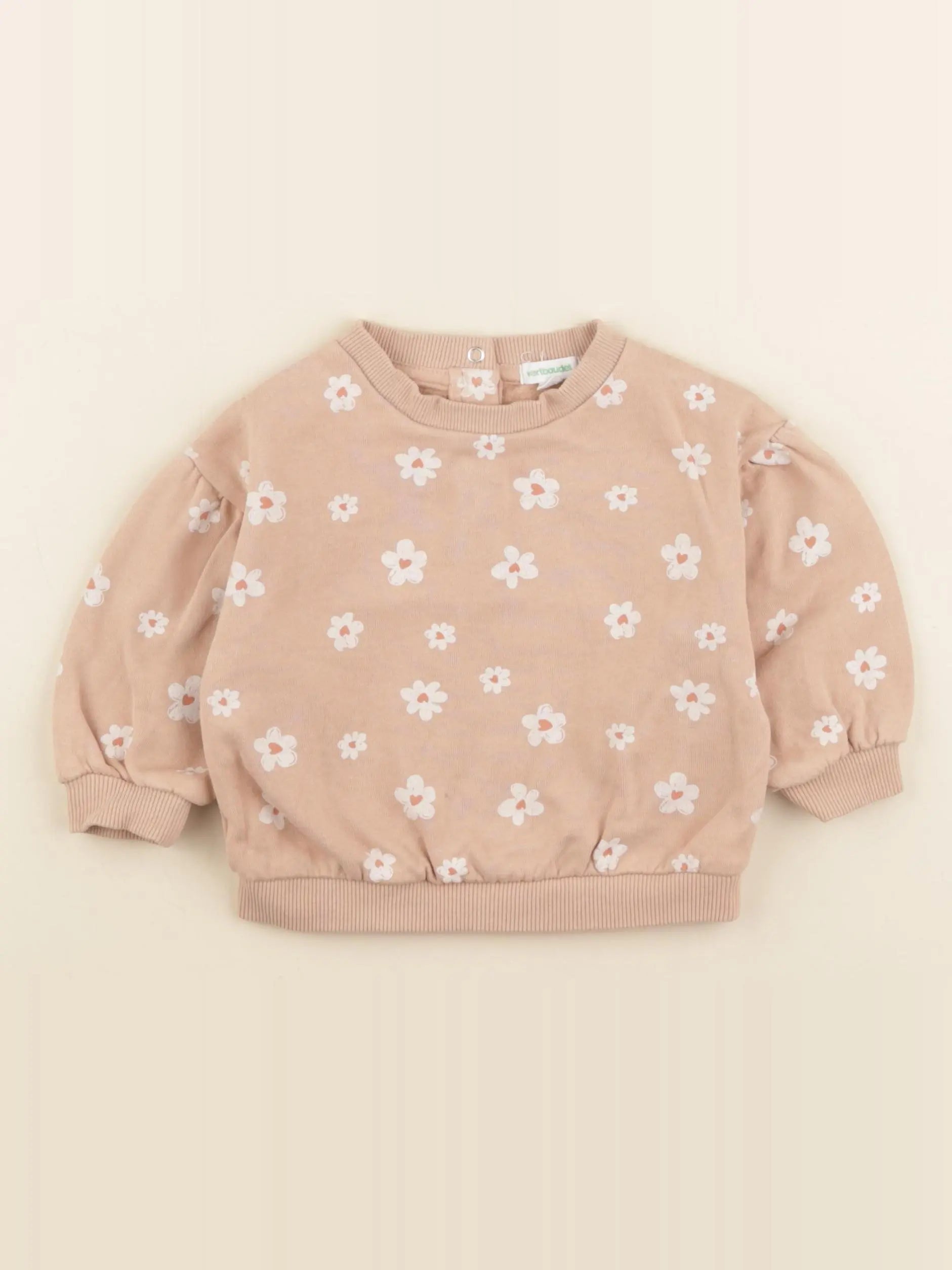 Vertbaudet - sweat rose - 6 mois