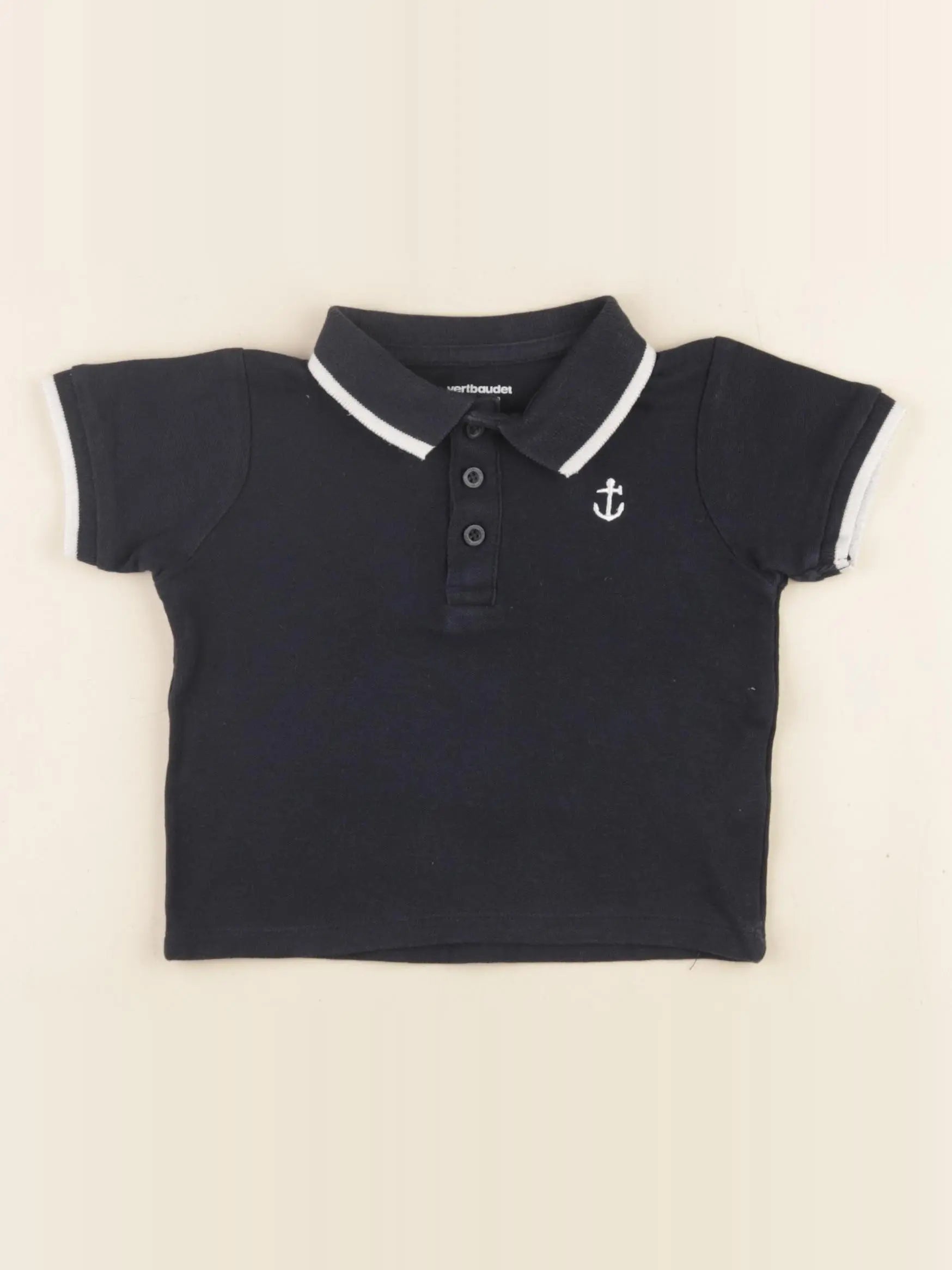 Vertbaudet - polo bleu - 12 mois