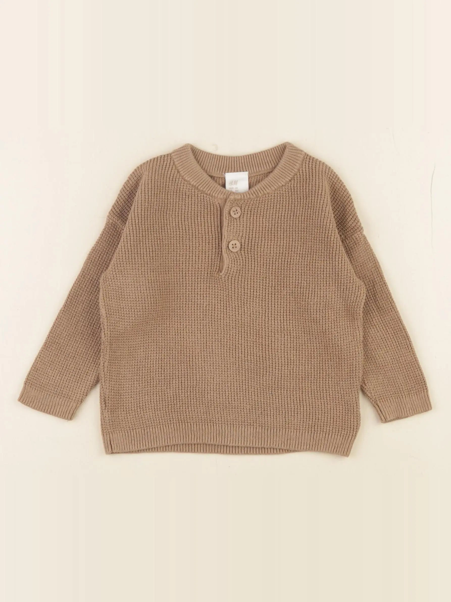 H&M - pull marron - 4/6 mois