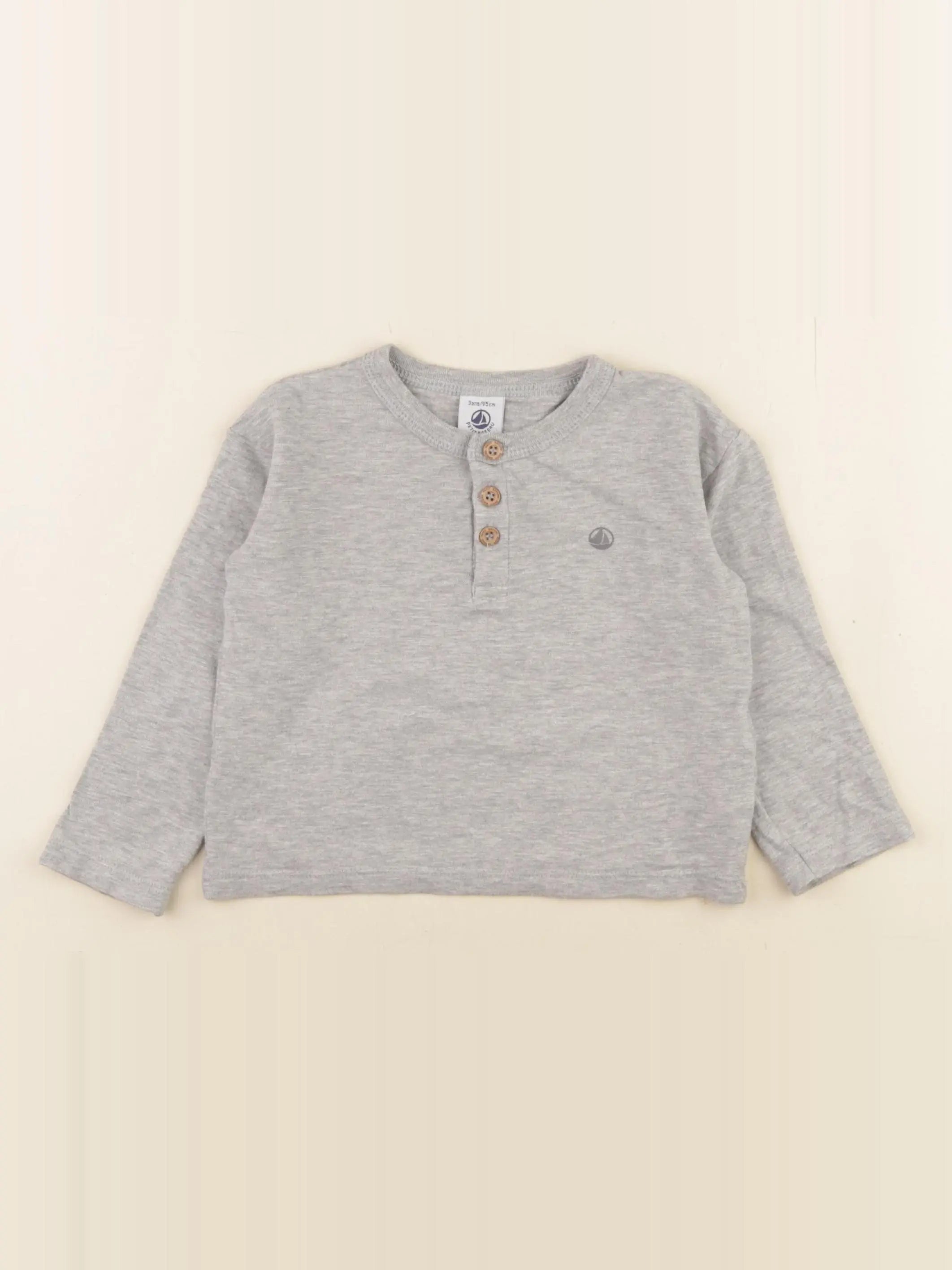Petit Bateau - tee-shirt gris - 3 ans