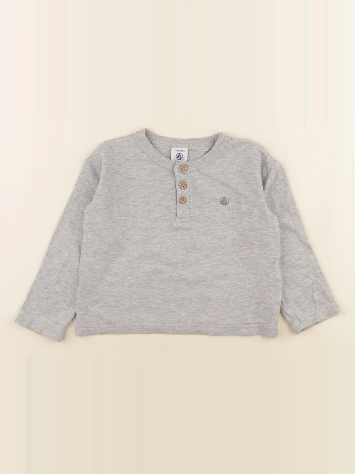 Petit Bateau - tee-shirt gris - 3 ans