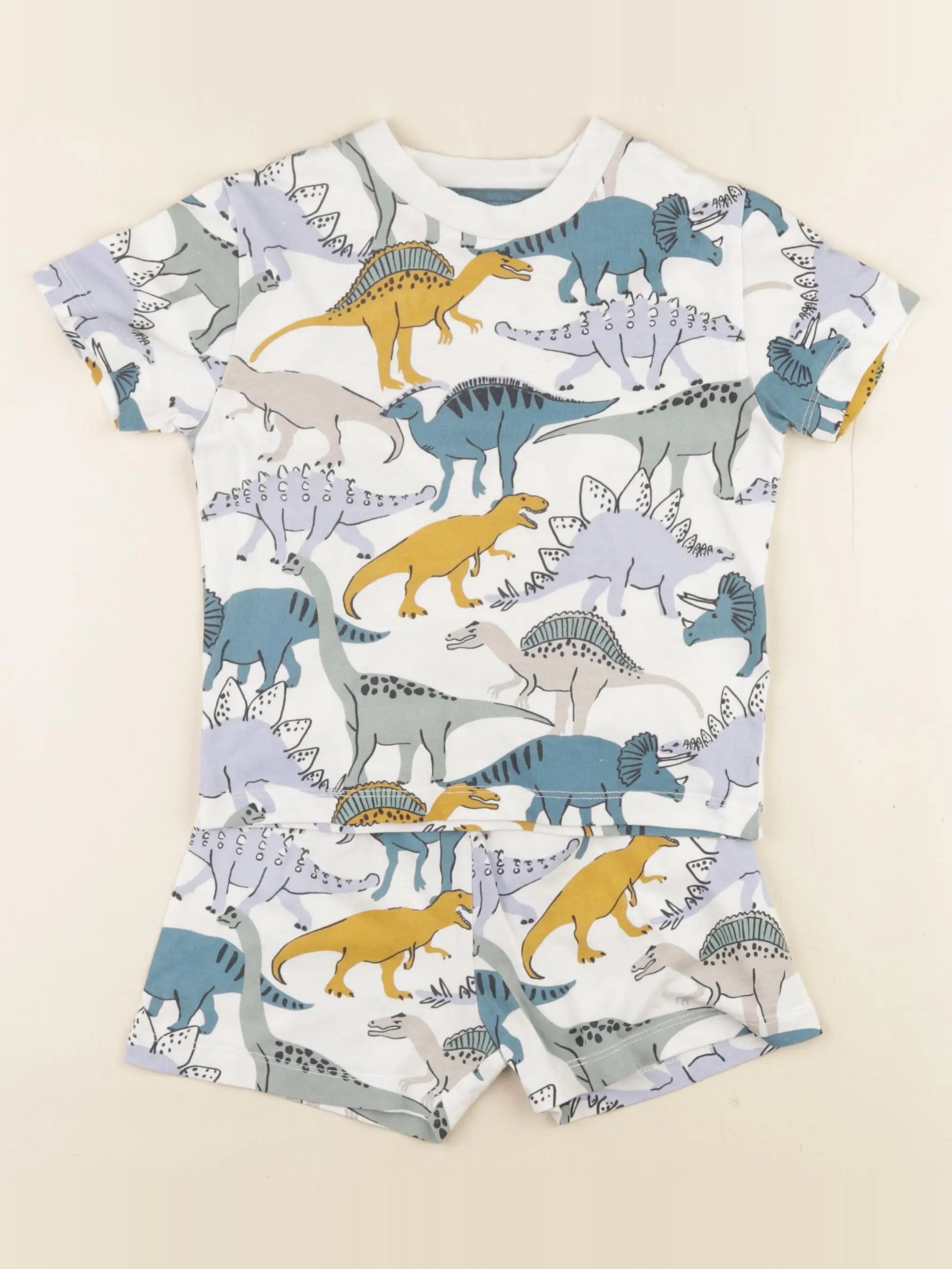 Monoprix - pyjama coton blanc, bleu - 3 ans