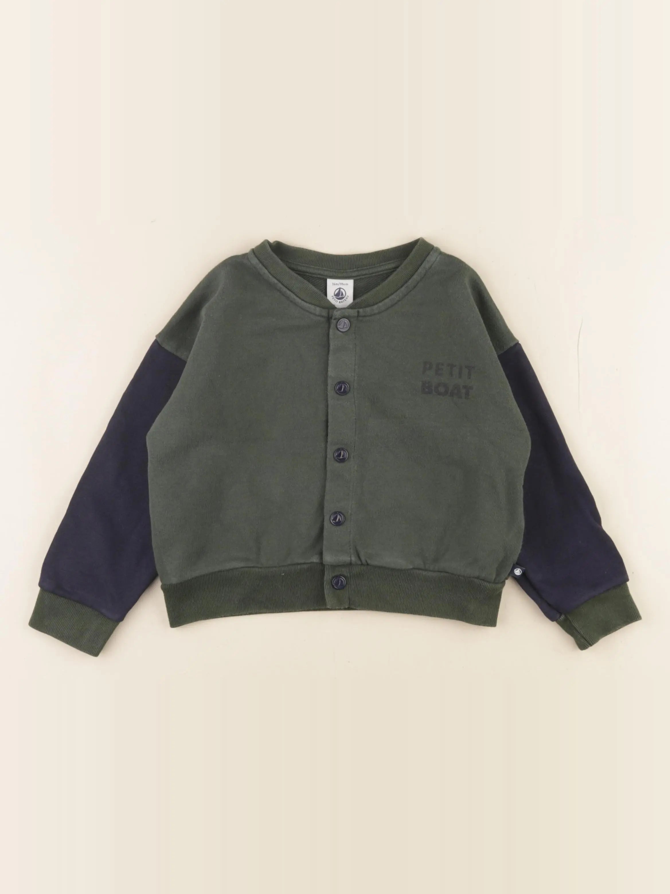 Petit Bateau - sweat vert - 36 mois