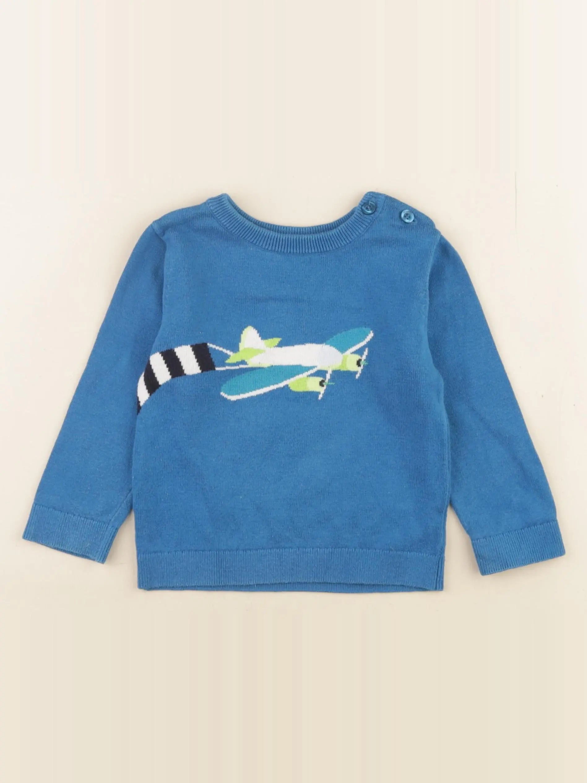 Jacadi - pull bleu - 18 mois