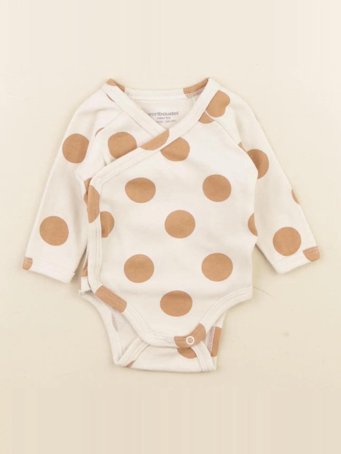 Vertbaudet - body beige, marron - 6 mois