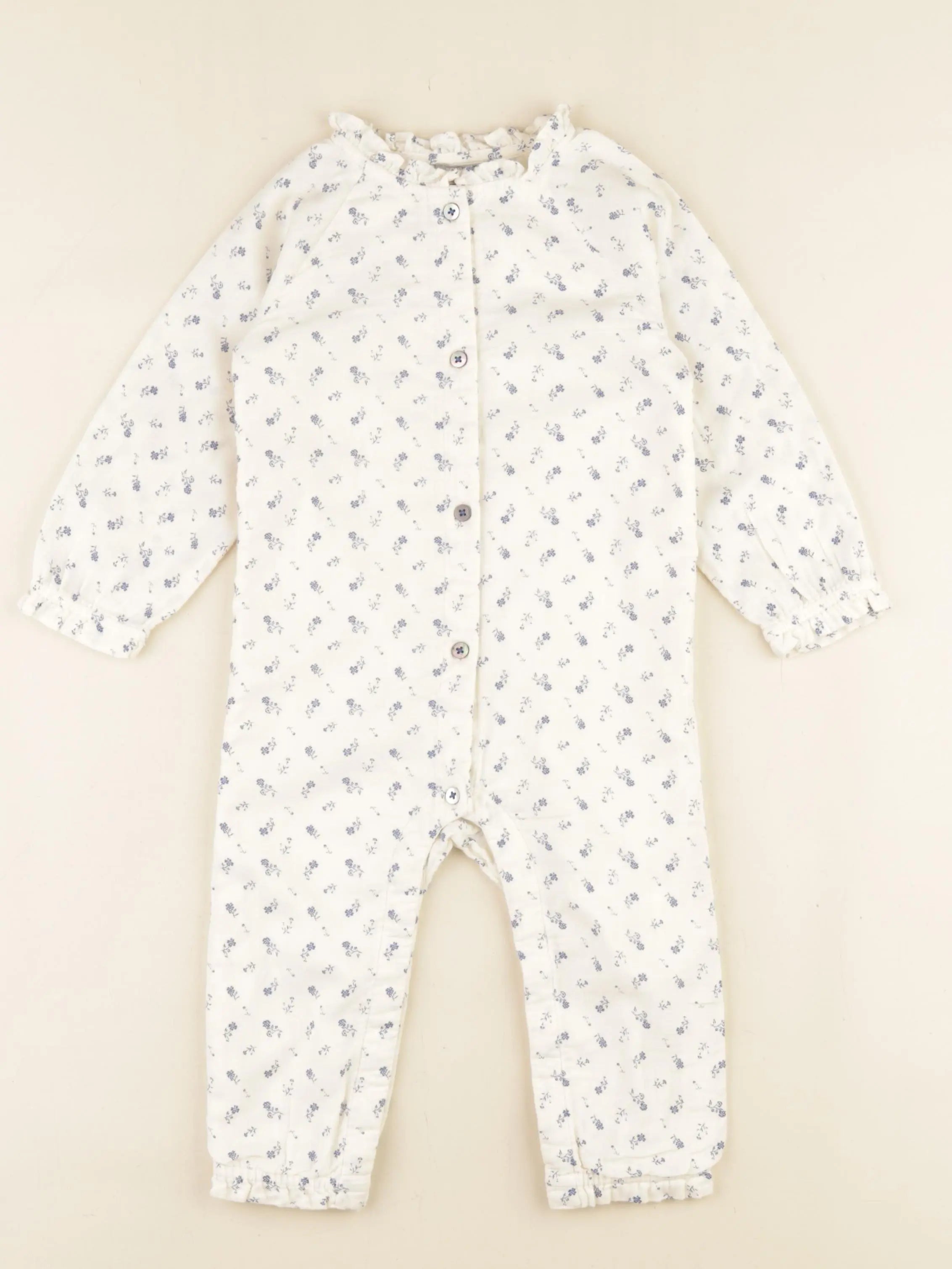 Boutchou - combinaison blanc, bleu - 18 mois