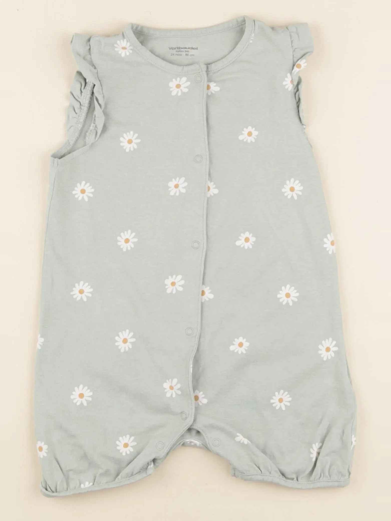 Vertbaudet - pyjama coton vert - 24 mois