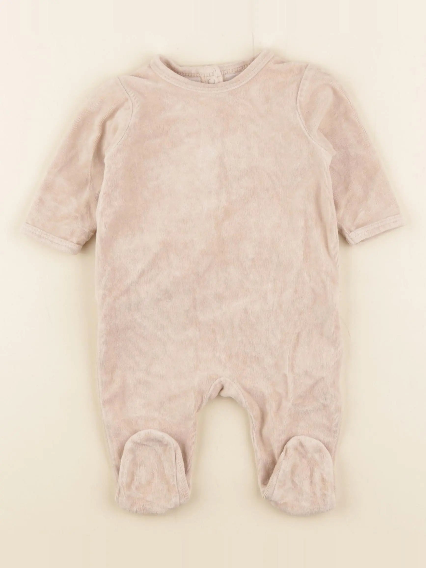 Vertbaudet - pyjama velours marron - 3 mois