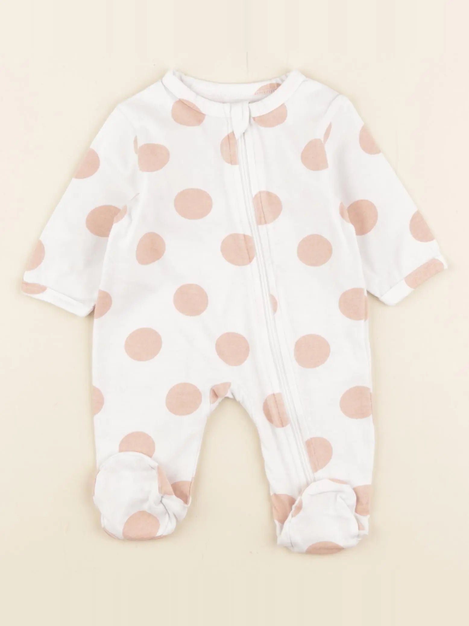 Vertbaudet - pyjama coton blanc, rose - 1 mois