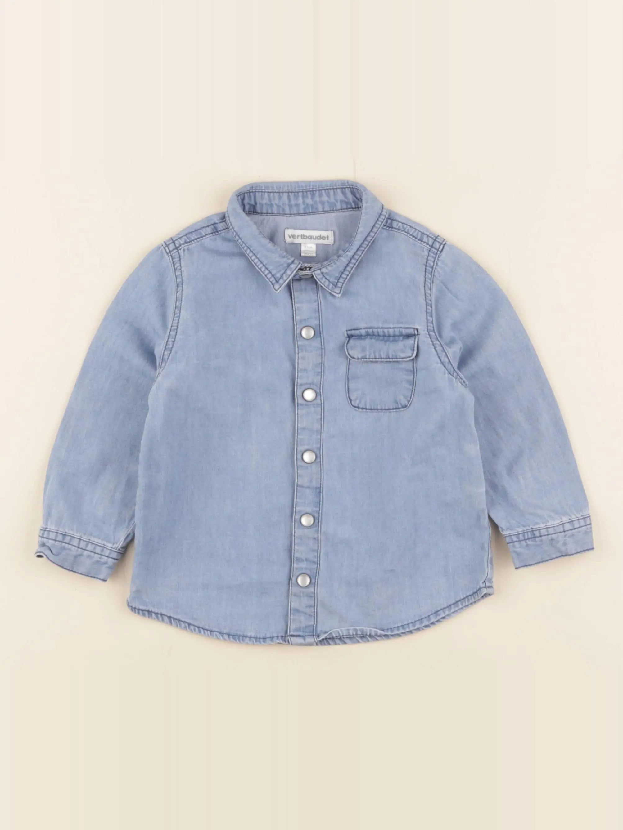 Vertbaudet - chemise bleu - 18 mois