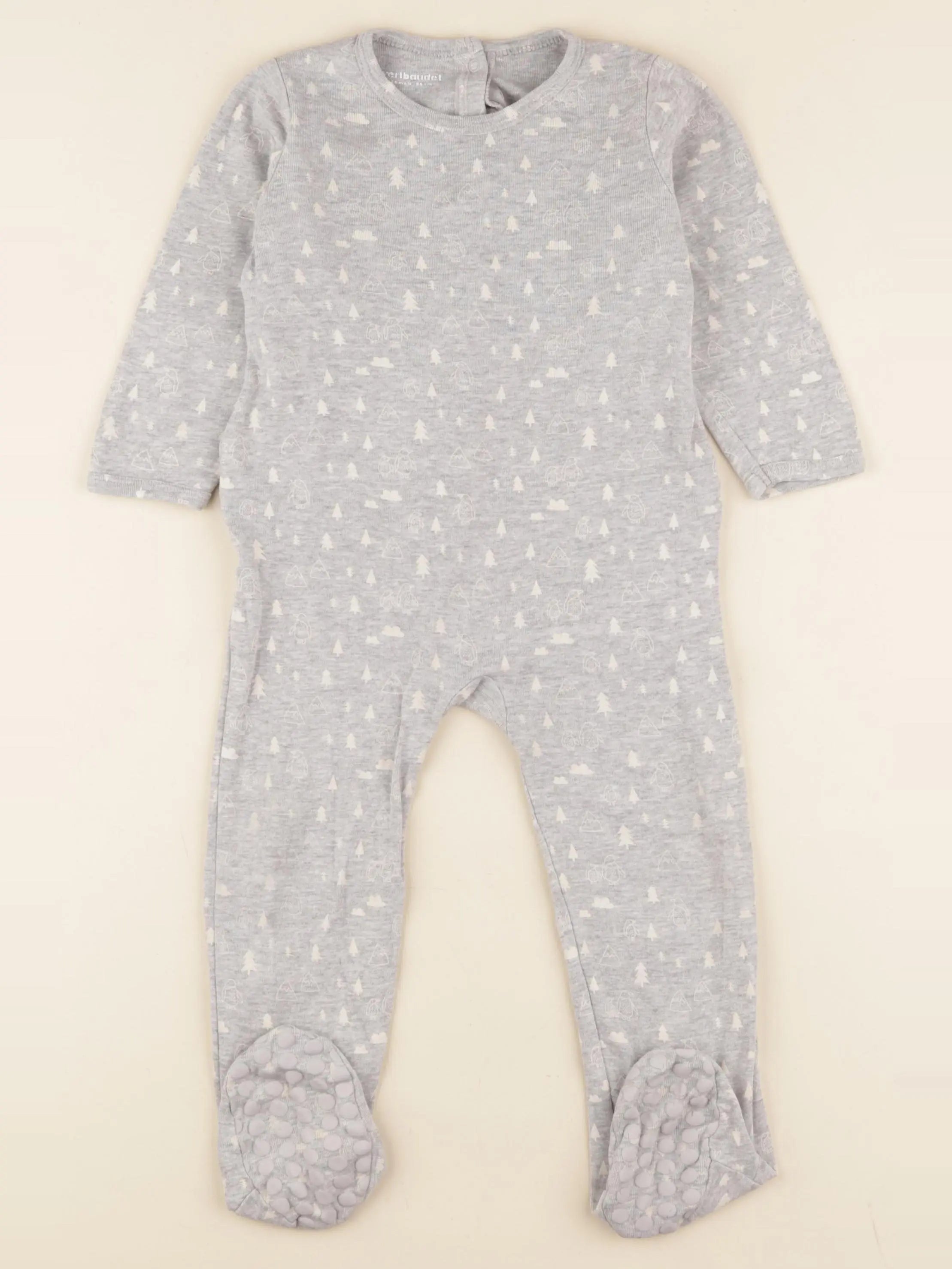 Vertbaudet - pyjama coton gris - 24 mois