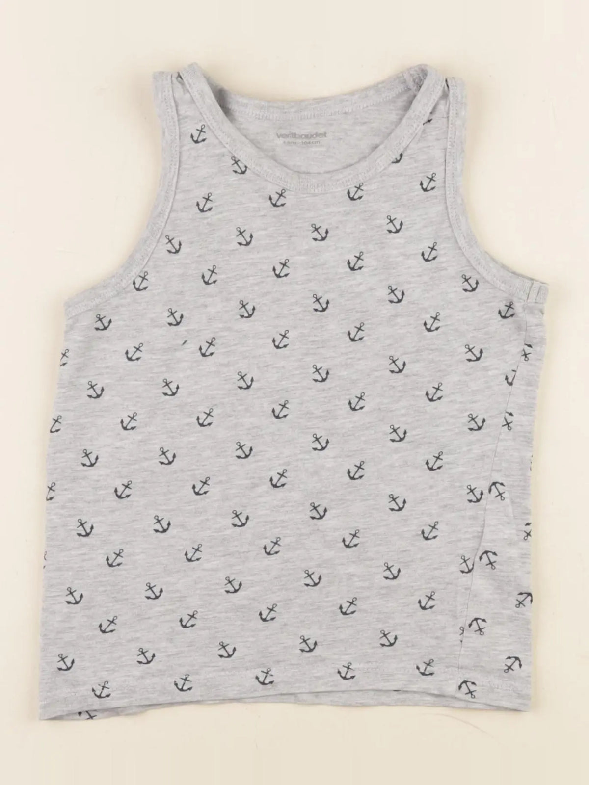 Vertbaudet - débardeur gris, bleu - 4 ans