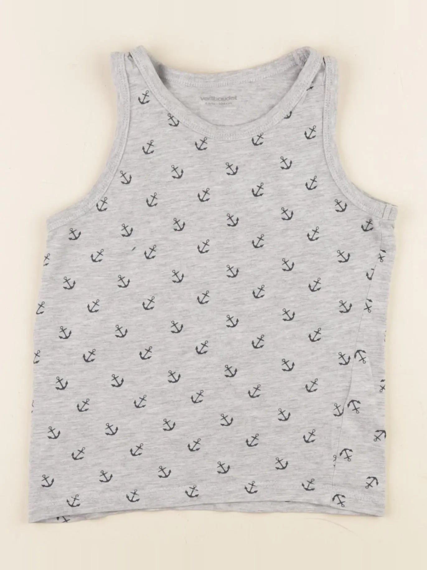 Vertbaudet - débardeur gris, bleu - 4 ans