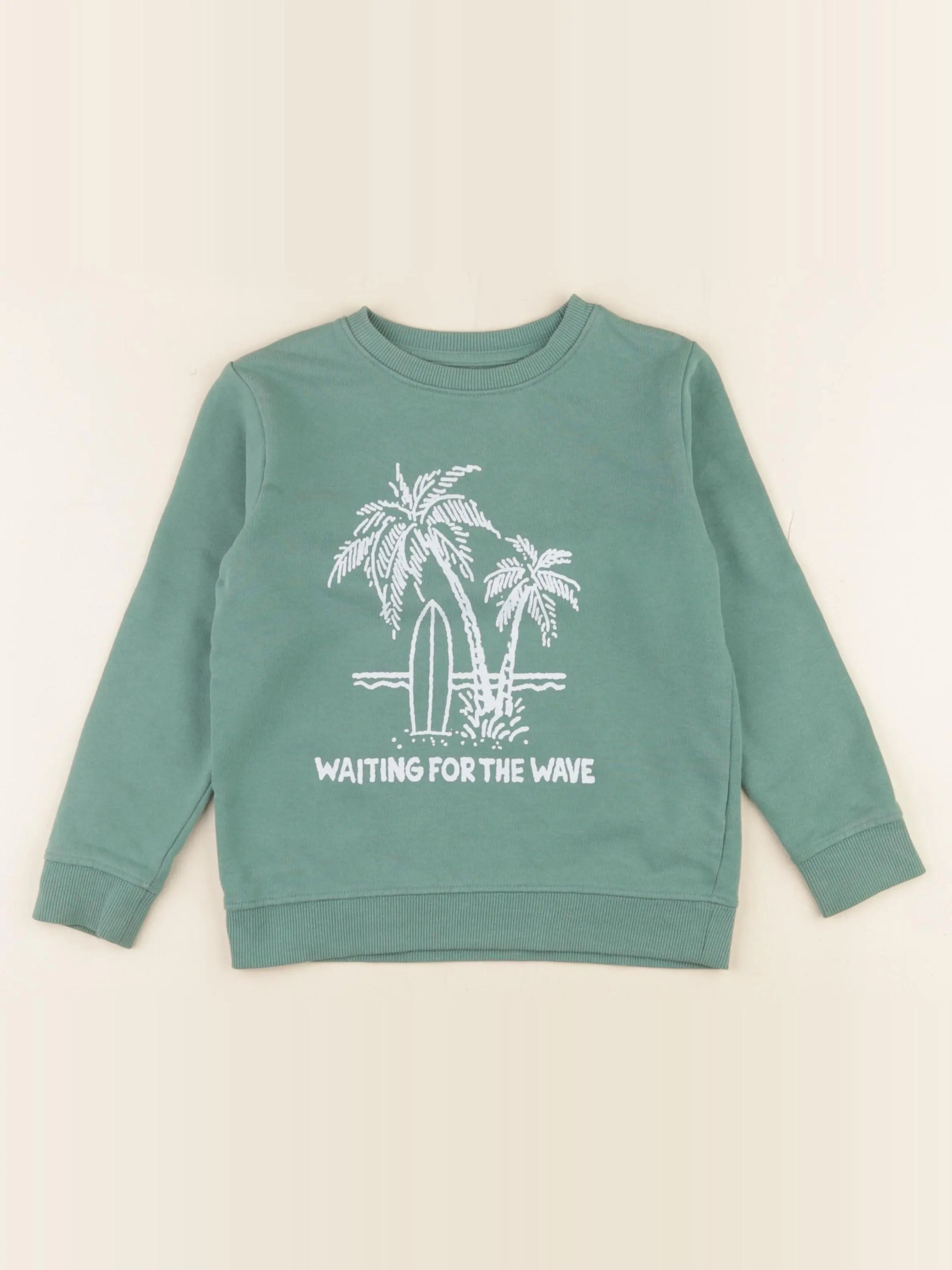 Vertbaudet - sweat vert - 5 ans