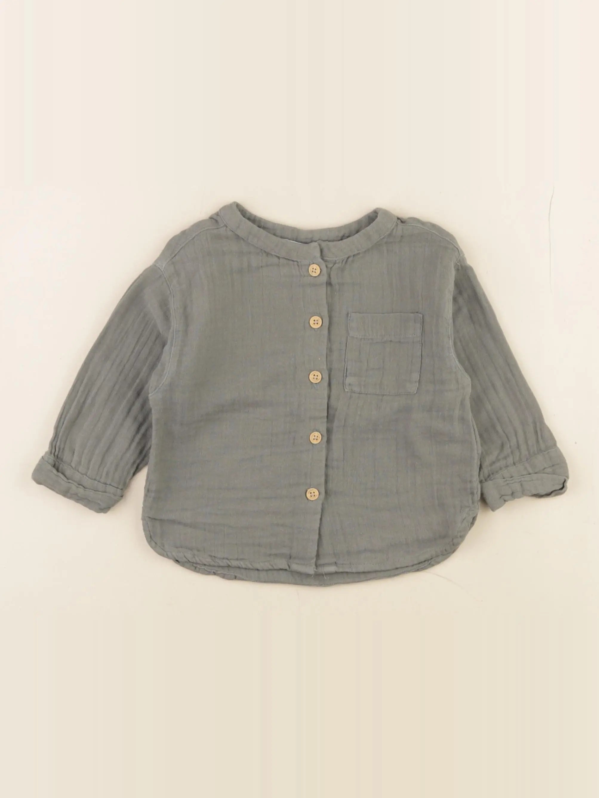 Vertbaudet - chemise vert - 12 mois