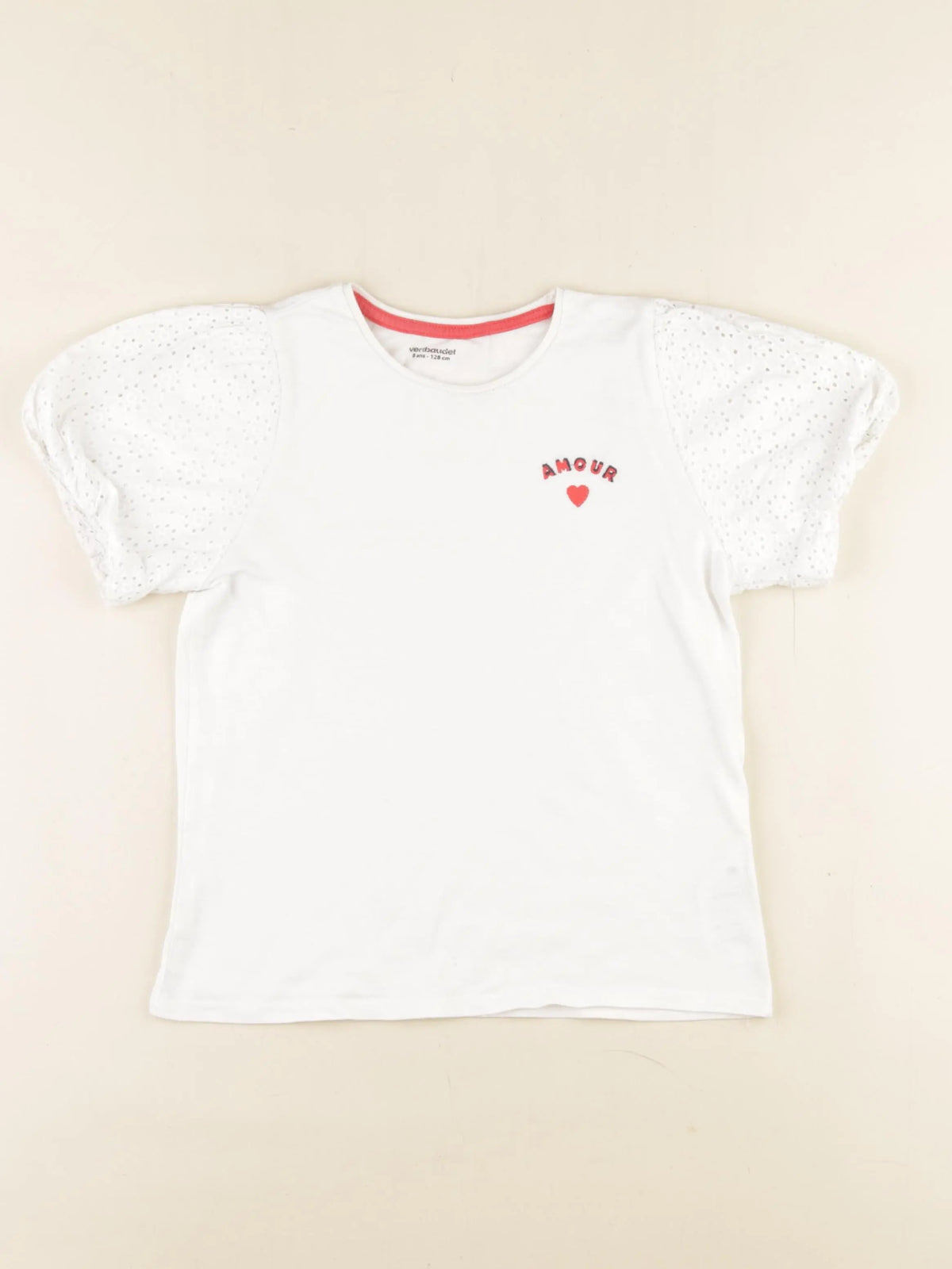 Vertbaudet - tee-shirt blanc - 8 ans