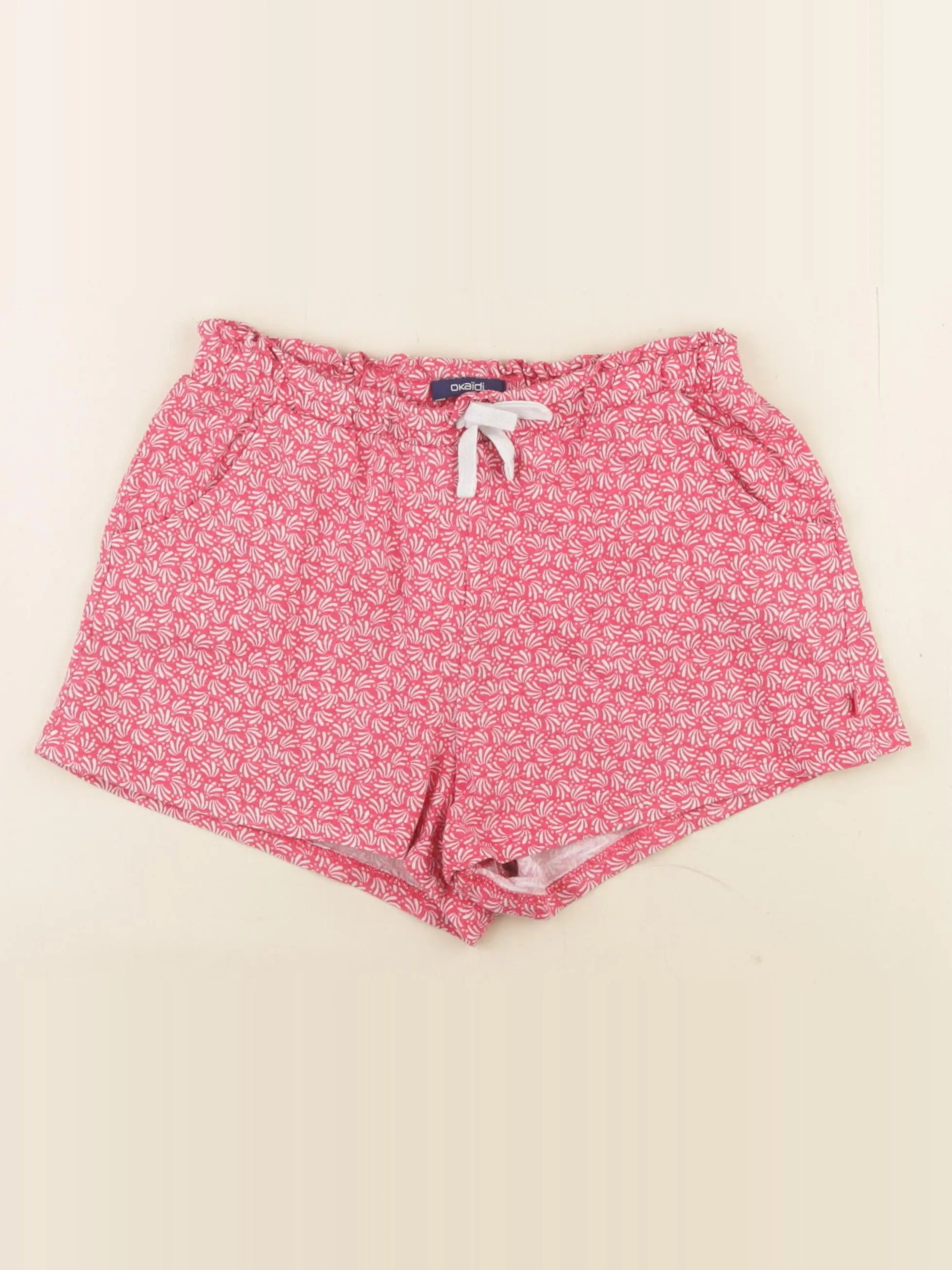 Okaidi - short rose, blanc - 9 ans