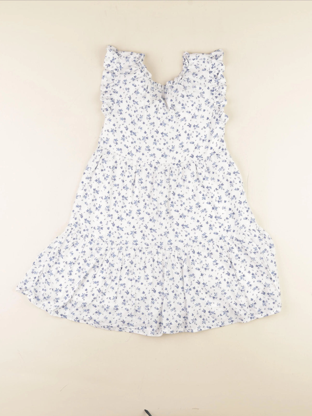 Vertbaudet - robe blanc, bleu - 7/8 ans