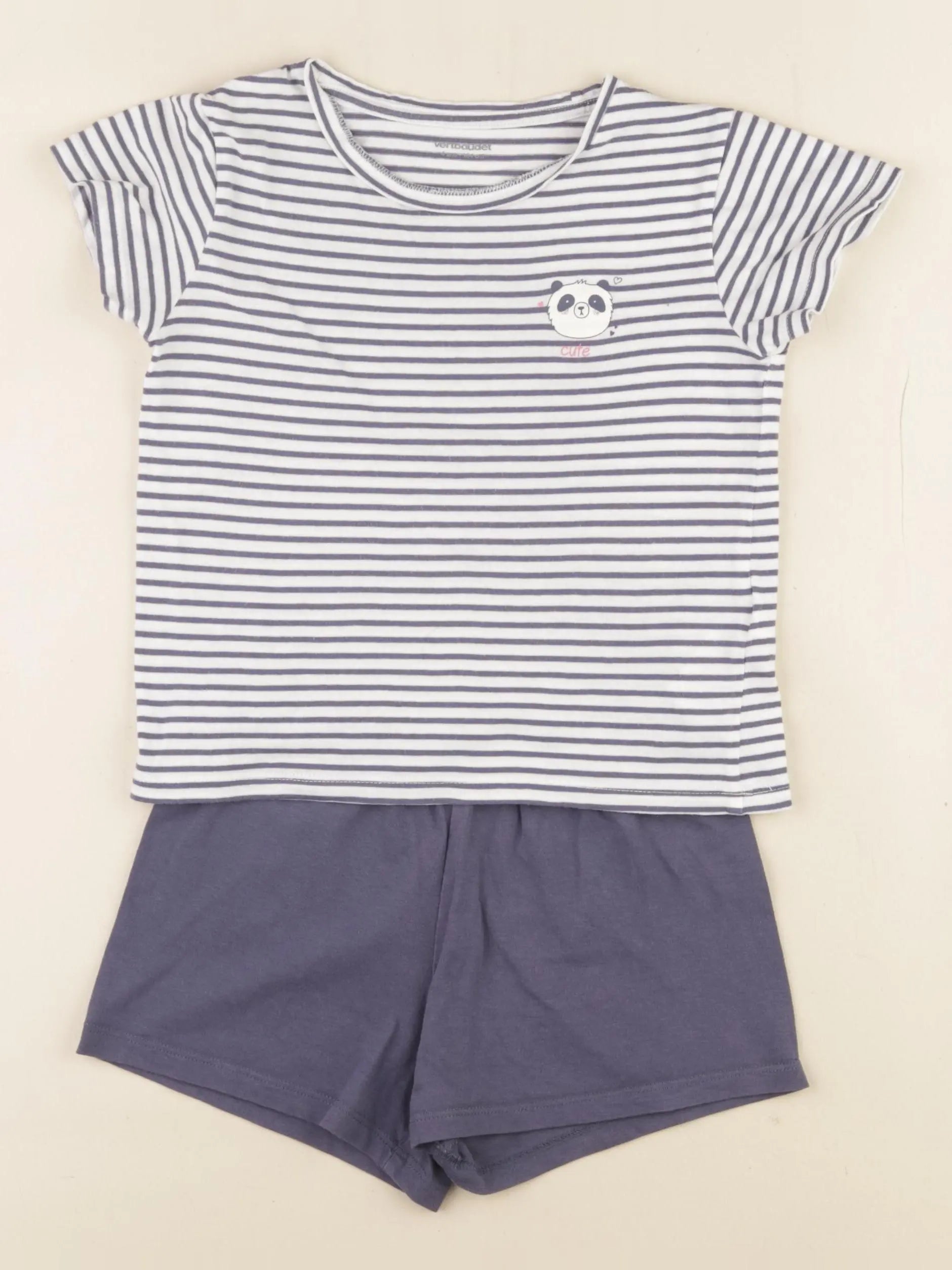 Vertbaudet - pyjama coton blanc, bleu - 4 ans