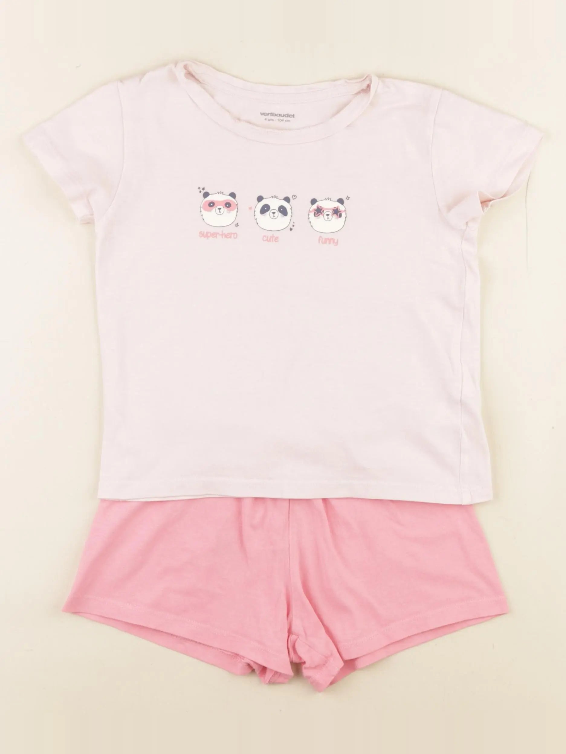 Vertbaudet - pyjama rose - 4 ans